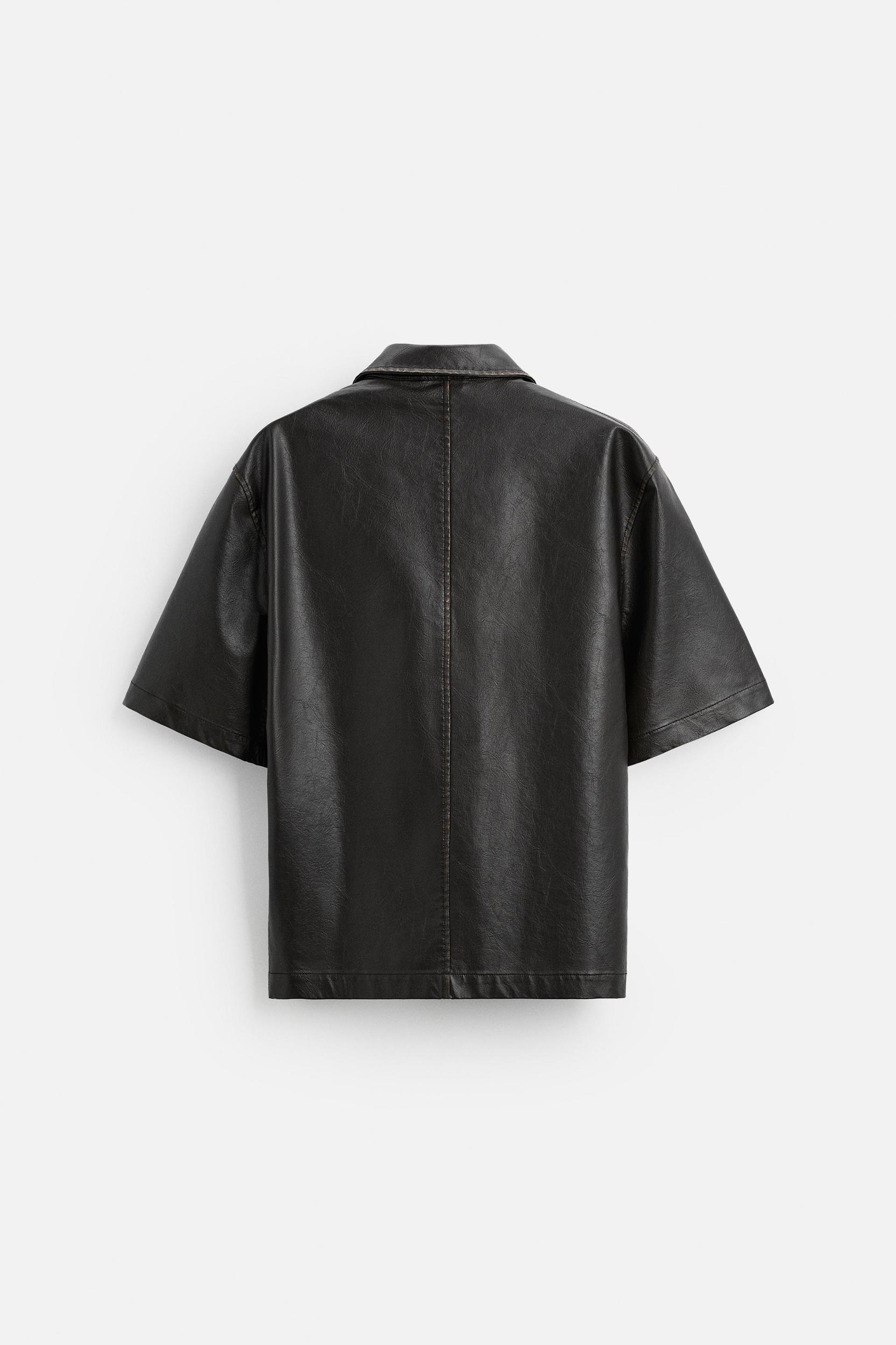 FAUX LEATHER OVERSHIRT Product Image