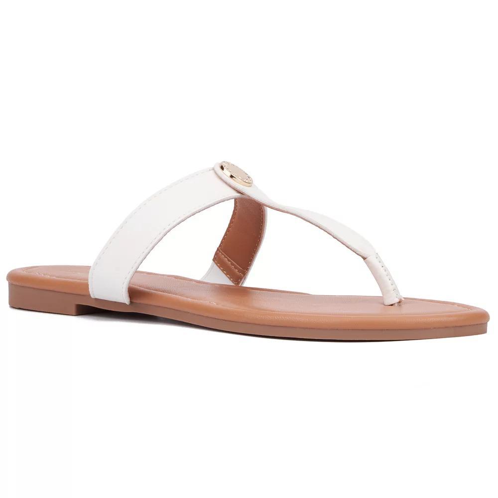 New York & Company® Adonia Women's Thong Sandals, Size: 7.5, Black Product Image