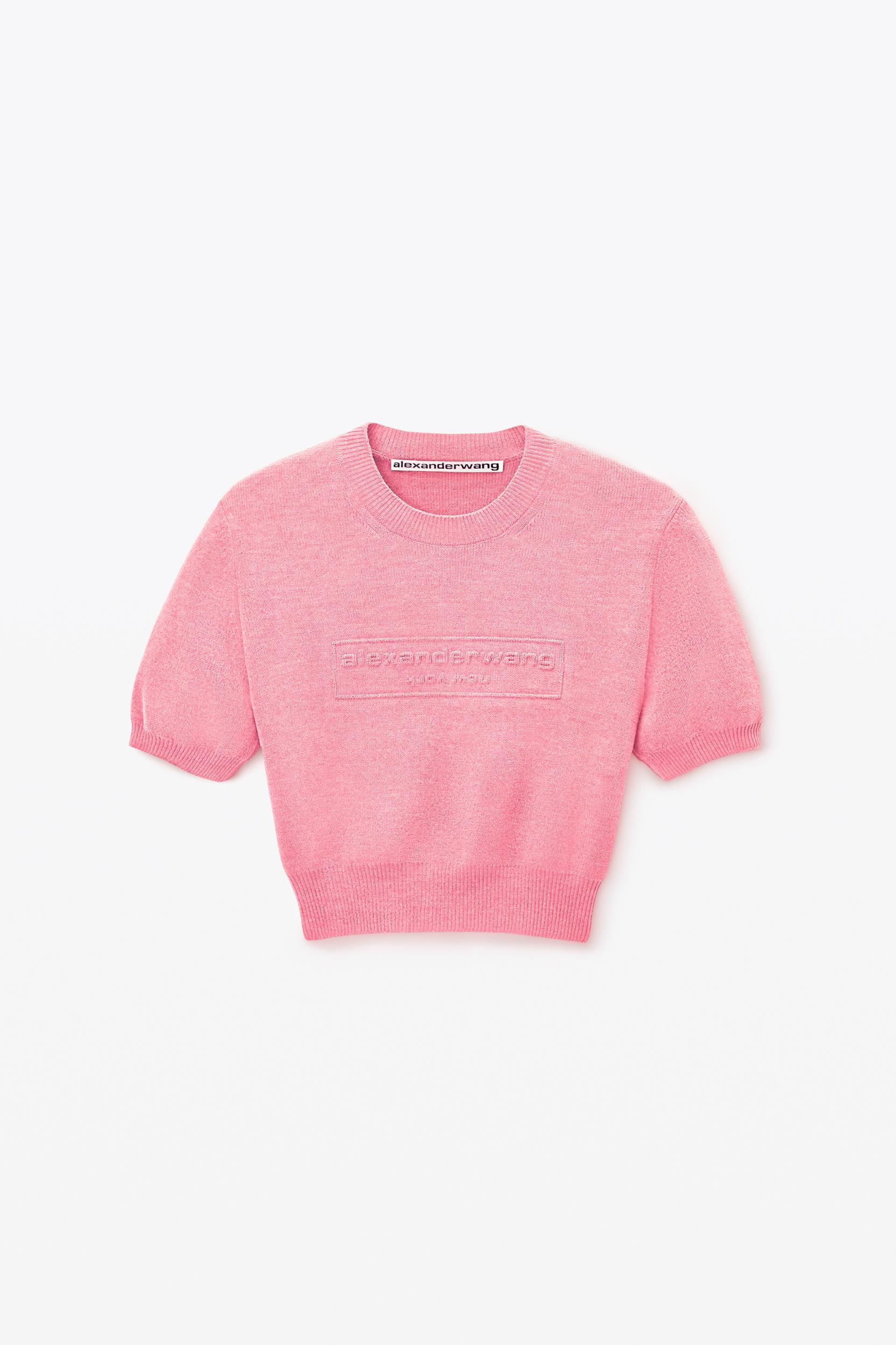 Pink Cotton-blend Chenille Logo Pullover Product Image