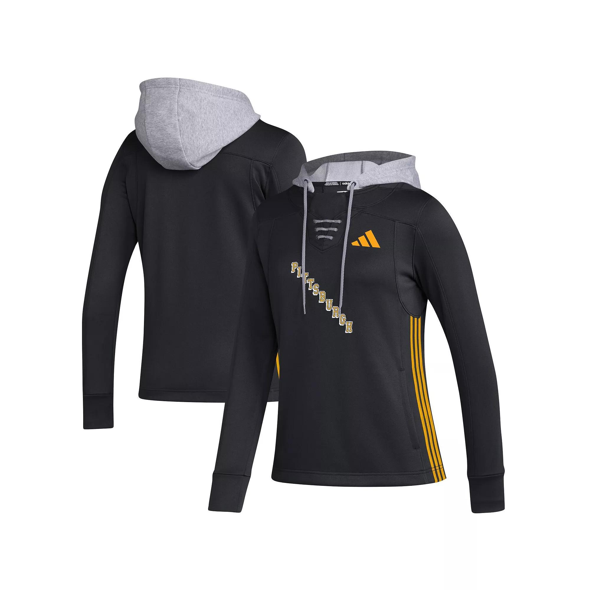 Women's adidas Gray Vegas Golden Knights Refresh Skate Lace AEROREADY Pullover Hoodie, Size: XL, Lvk Grey Product Image