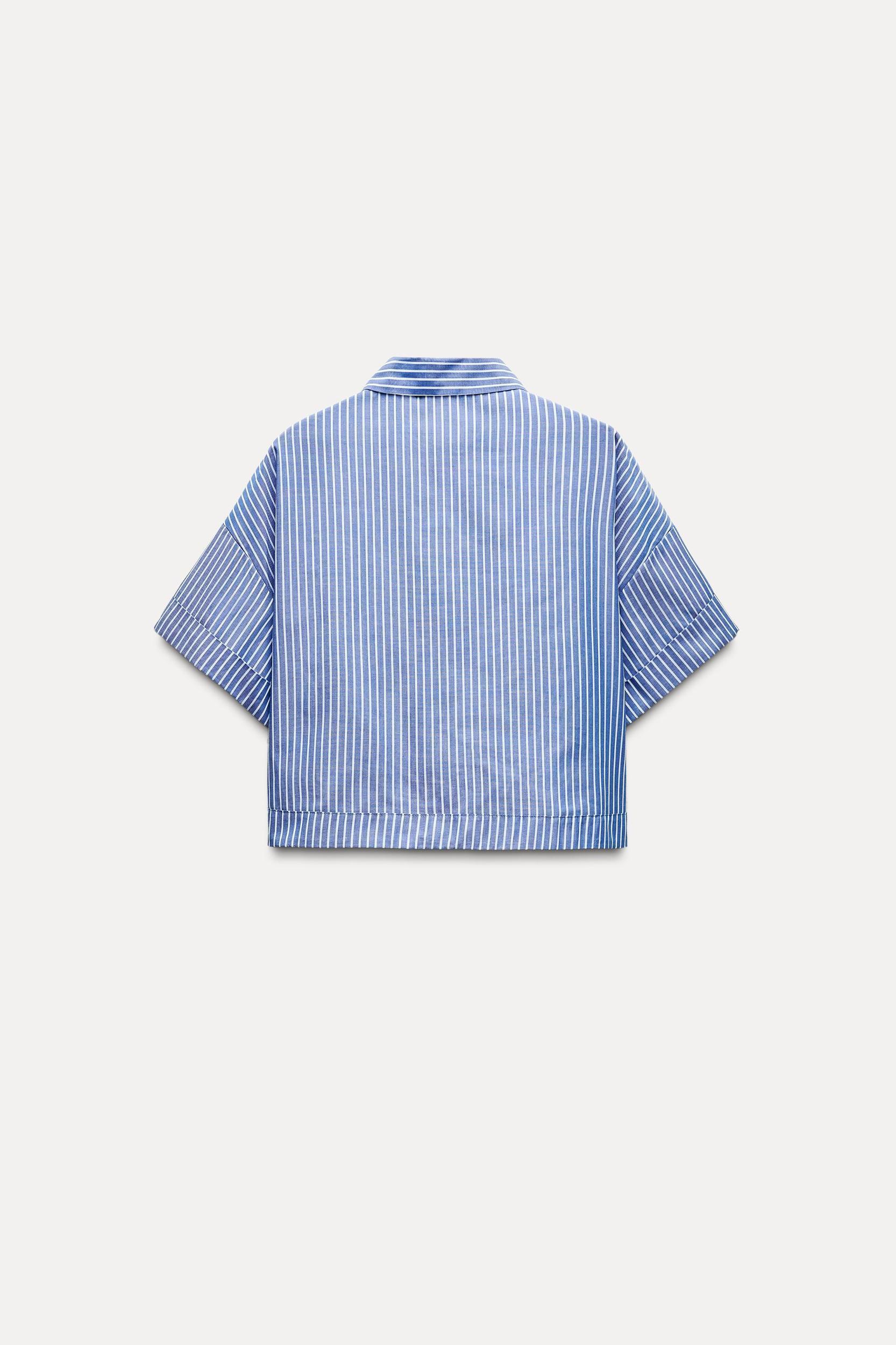 CROP STRIPED SHIRT Product Image