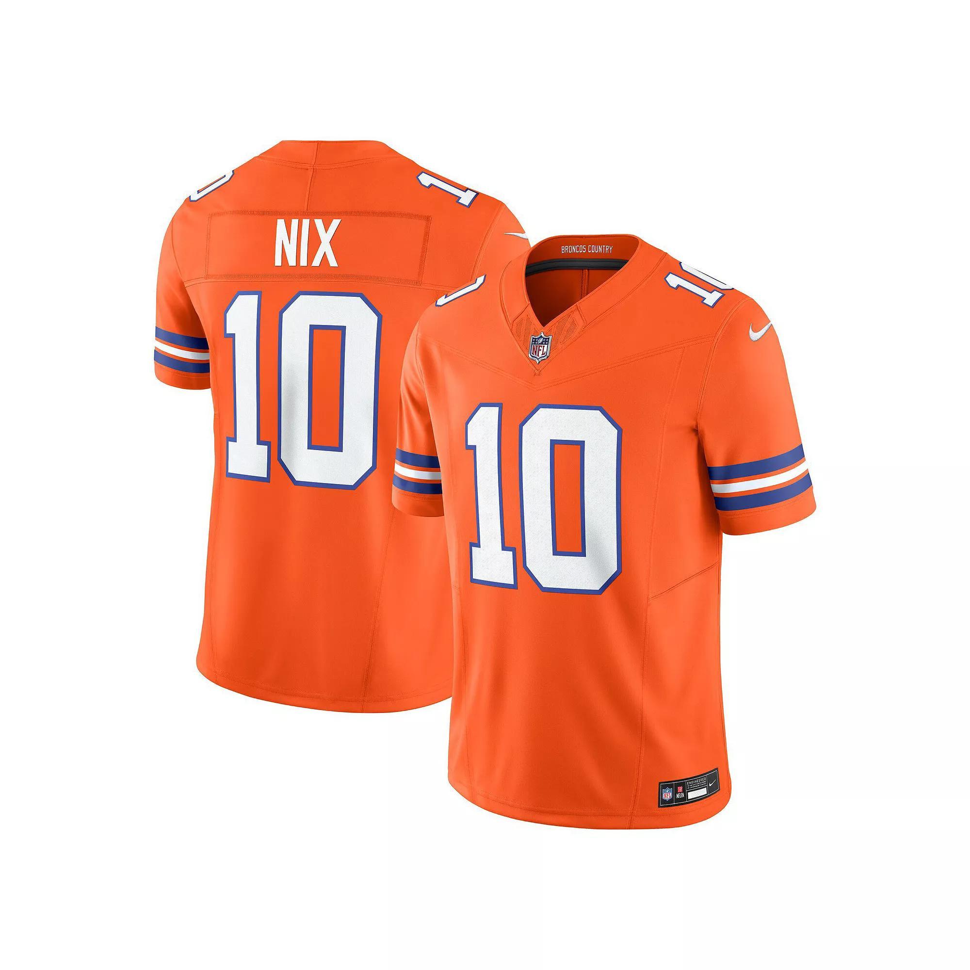 Men's Nike Bo Nix Orange Denver Broncos Vapor F.U.S.E. Limited Jersey, Size: 2XL Product Image