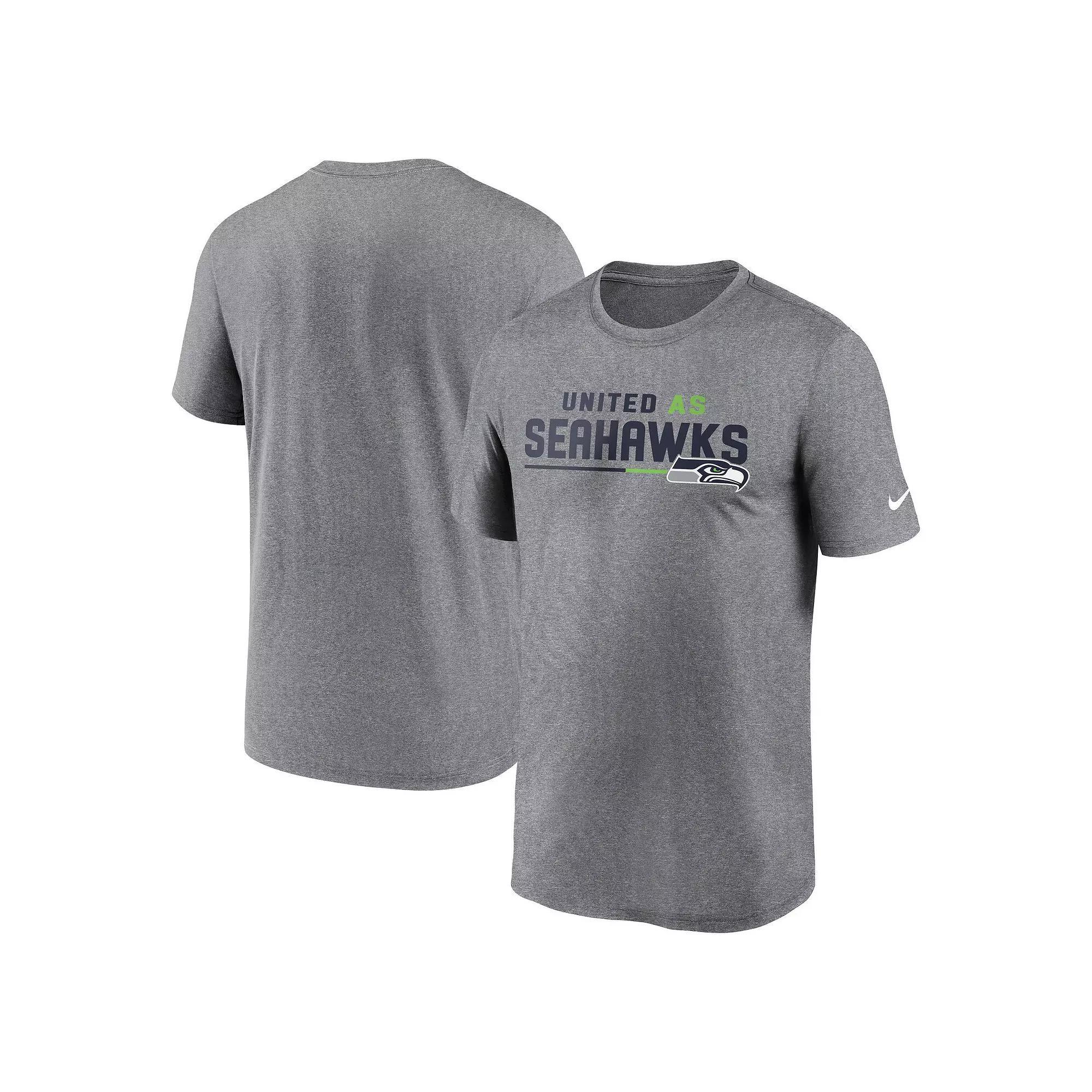Men's Nike Heather Gray Seattle Seahawks Legend Team Shoutout Performance T-Shirt, Size: XL, Grey Product Image