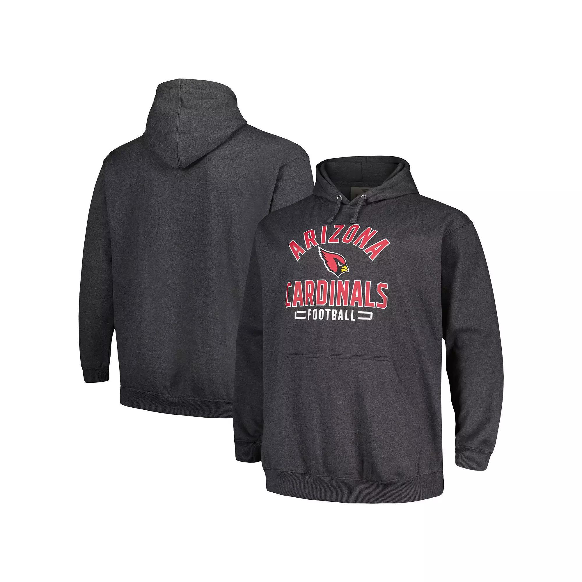 Men's Fanatics Branded Heather Charcoal Arizona Cardinals Big & Tall Pullover Hoodie, Size: 2XLT Product Image