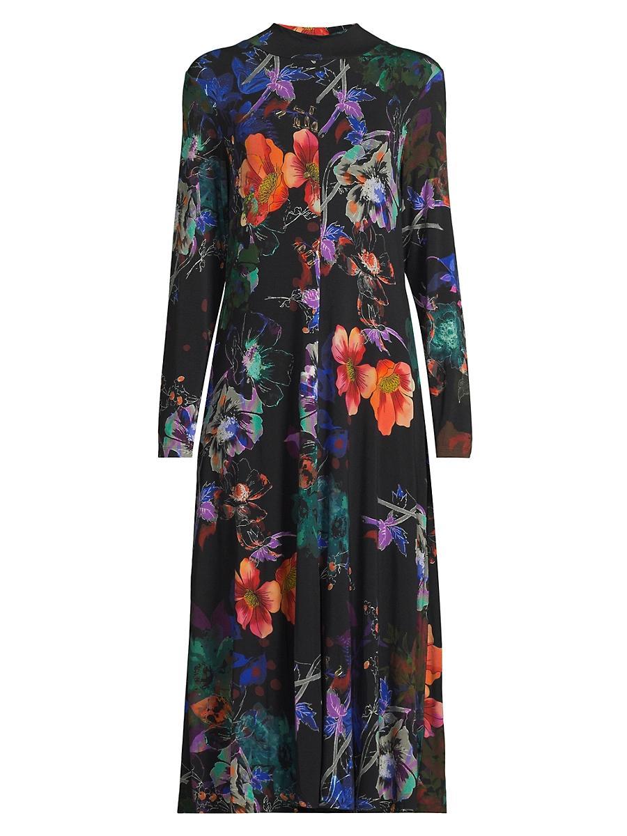 Womens The Janie Floral Mockneck Midi-Dress Product Image