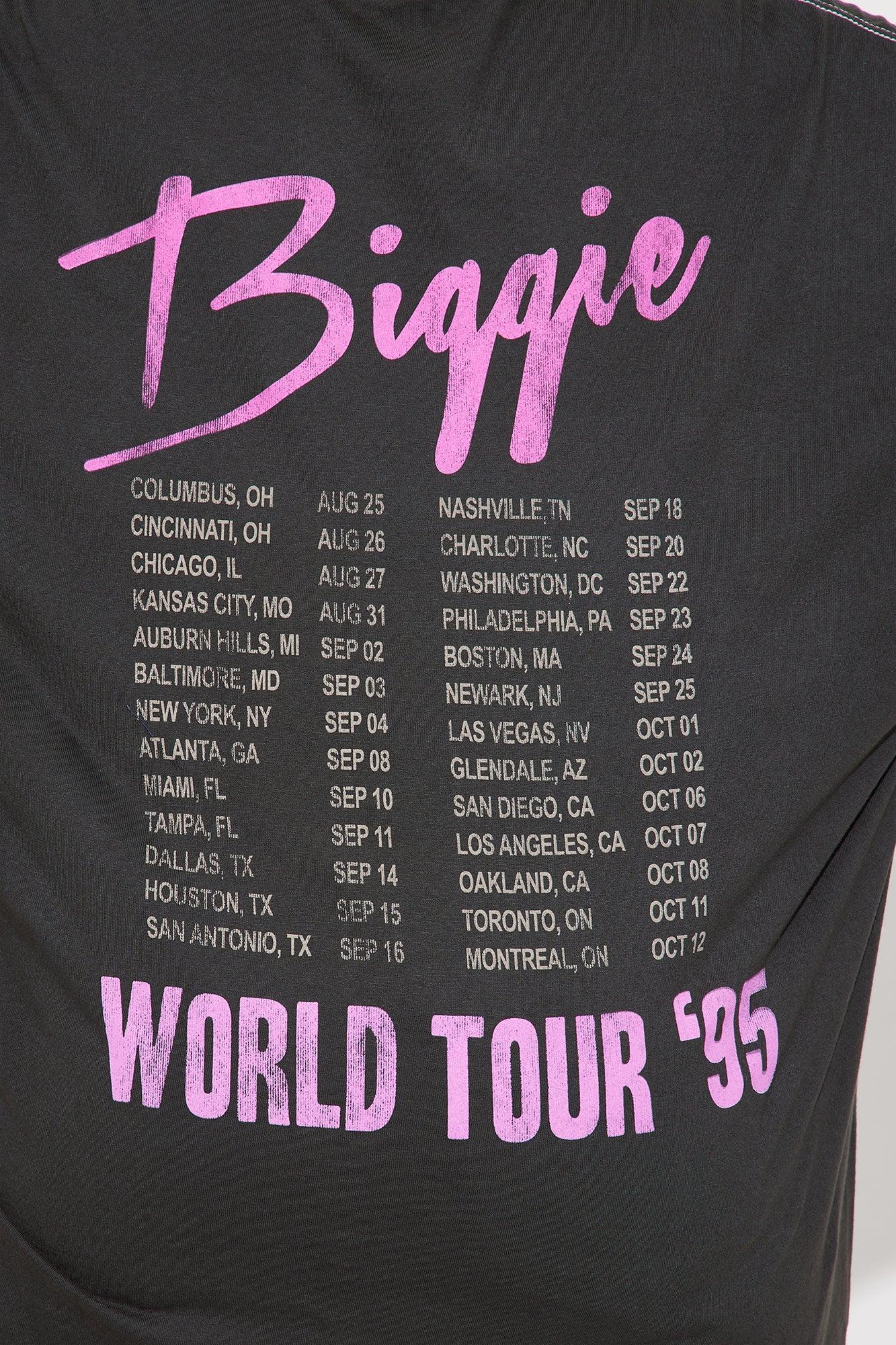 Biggie World Tour Washed Oversized Tee - Black Product Image