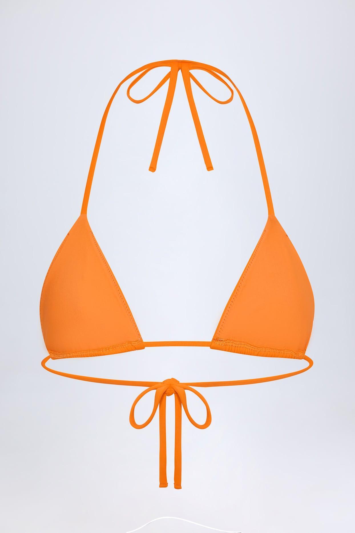 Triangle Bikini Top in Orange Tropical Hotfix Product Image