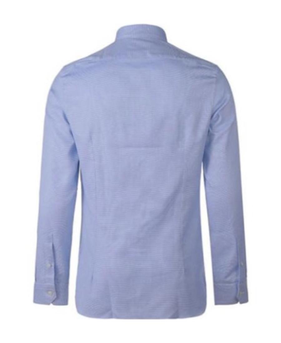 ZEGNA Lapel Long-sleeved Shirt In Blue Product Image