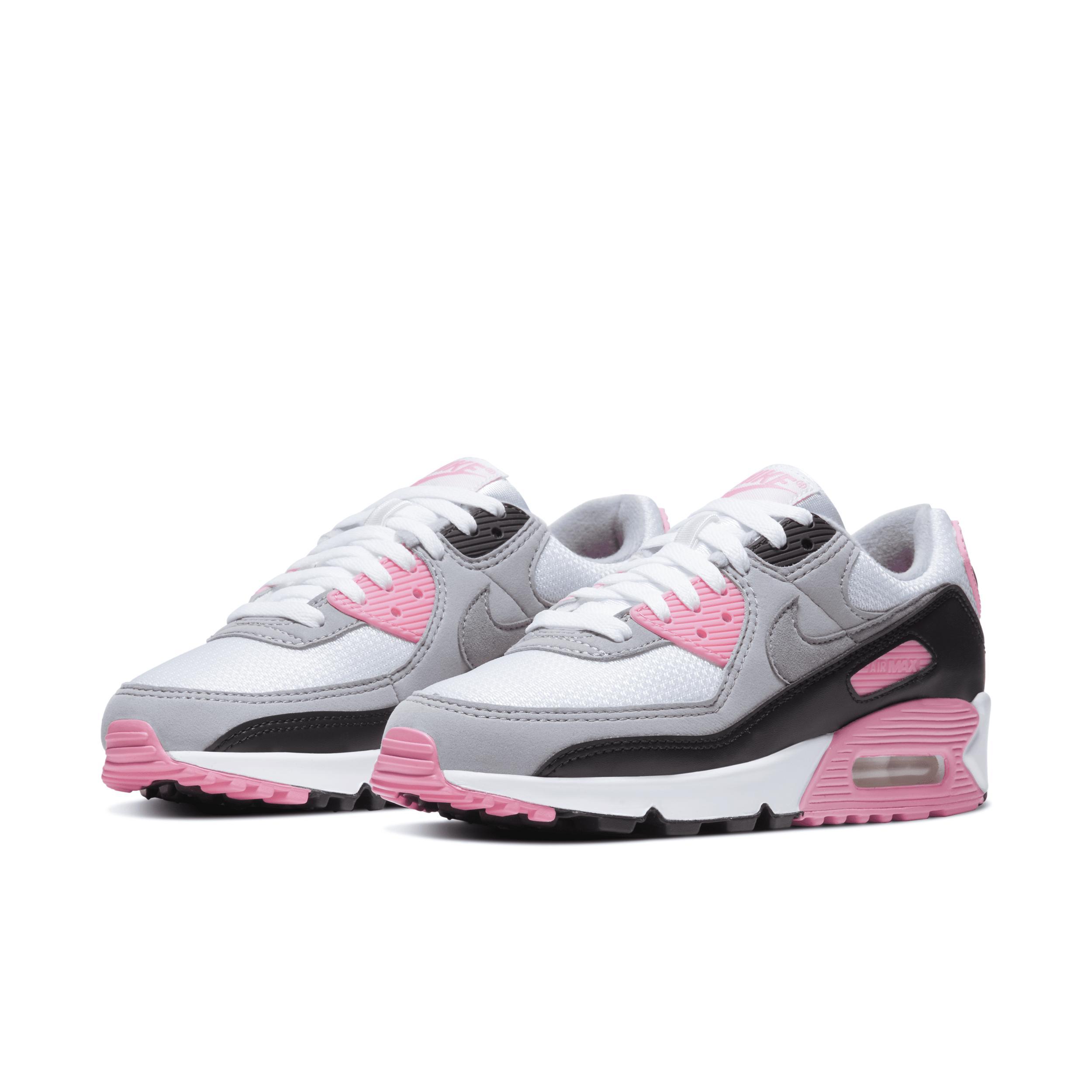 Nike Air Max 90 sneakers in gray and pink rose Product Image