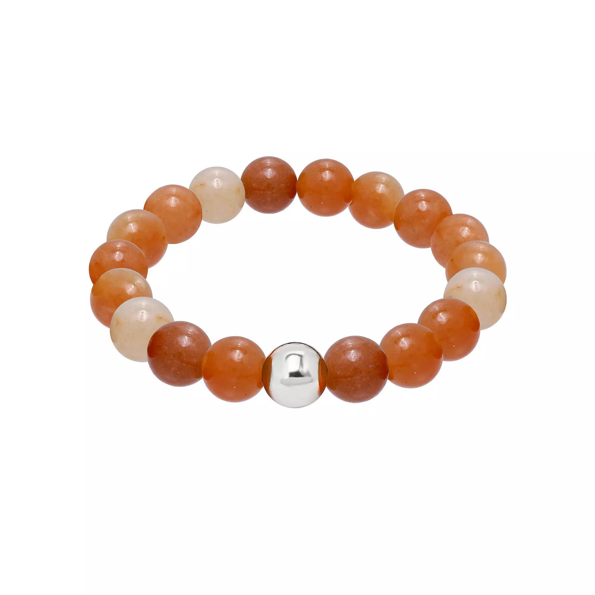 Aleure Precioso Gemstone Stretch Bracelet, Women's, Size: 7.5", Orange Adventurine Product Image