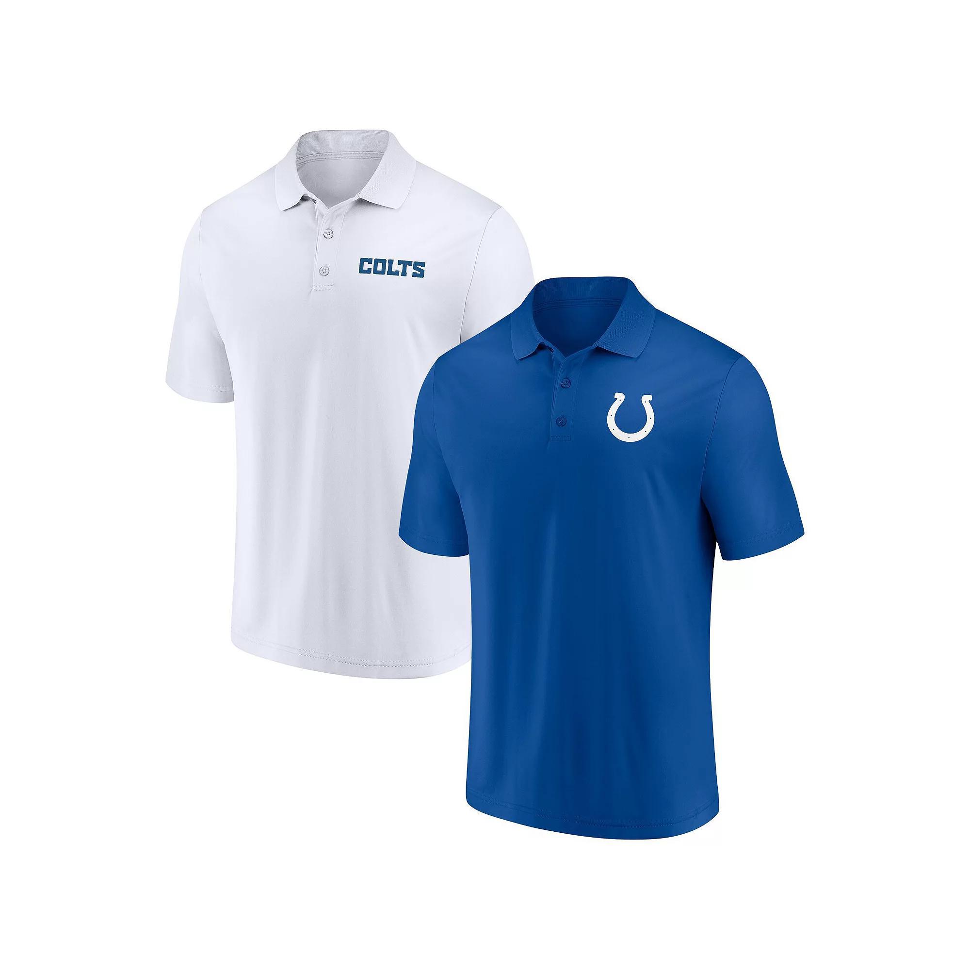 Mens Fanatics Branded Royal/White Indianapolis Colts Dueling Two-Pack Polo Set Product Image
