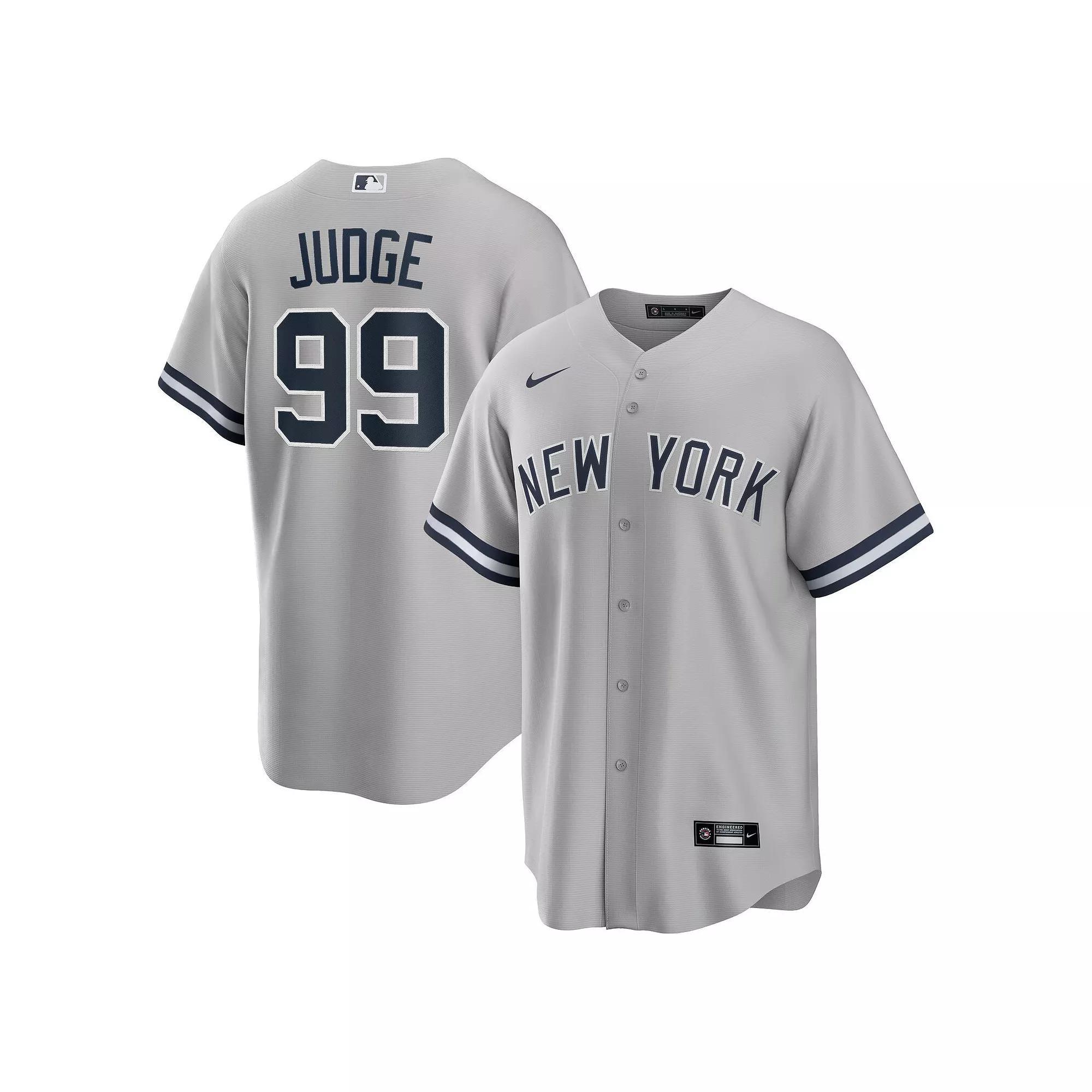 Mens Nike Aaron Judge Gray New York Yankees Big & Tall Road Replica Player Jersey Product Image