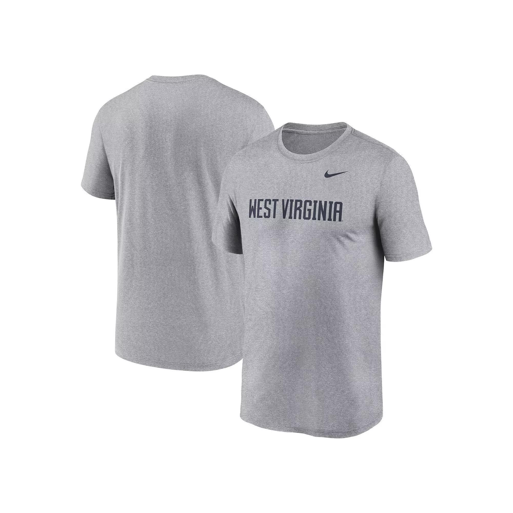Men's Nike Heather Gray West Virginia Mountaineers Primetime Legend Wordmark T-Shirt, Size: Small, Grey Product Image