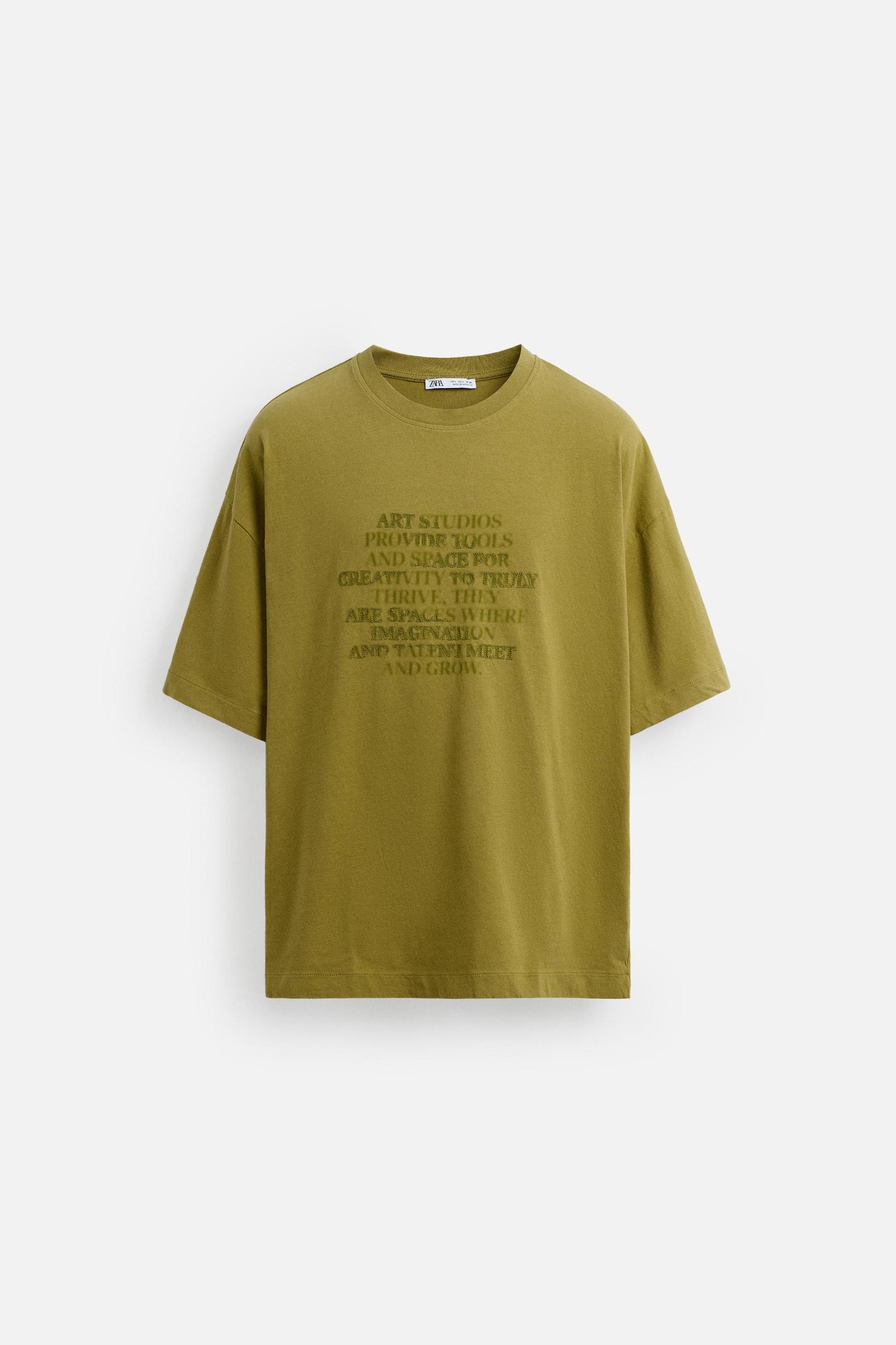 EMBROIDERED TEXT T-SHIRT Product Image