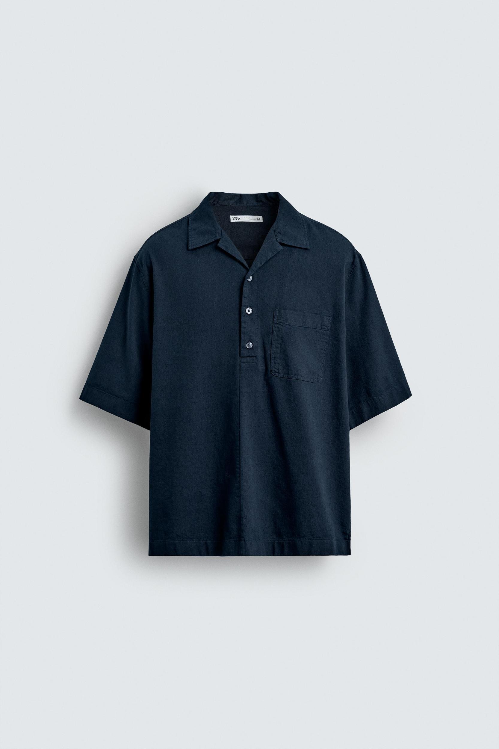 COTTON-LINEN POLO SHIRT Product Image