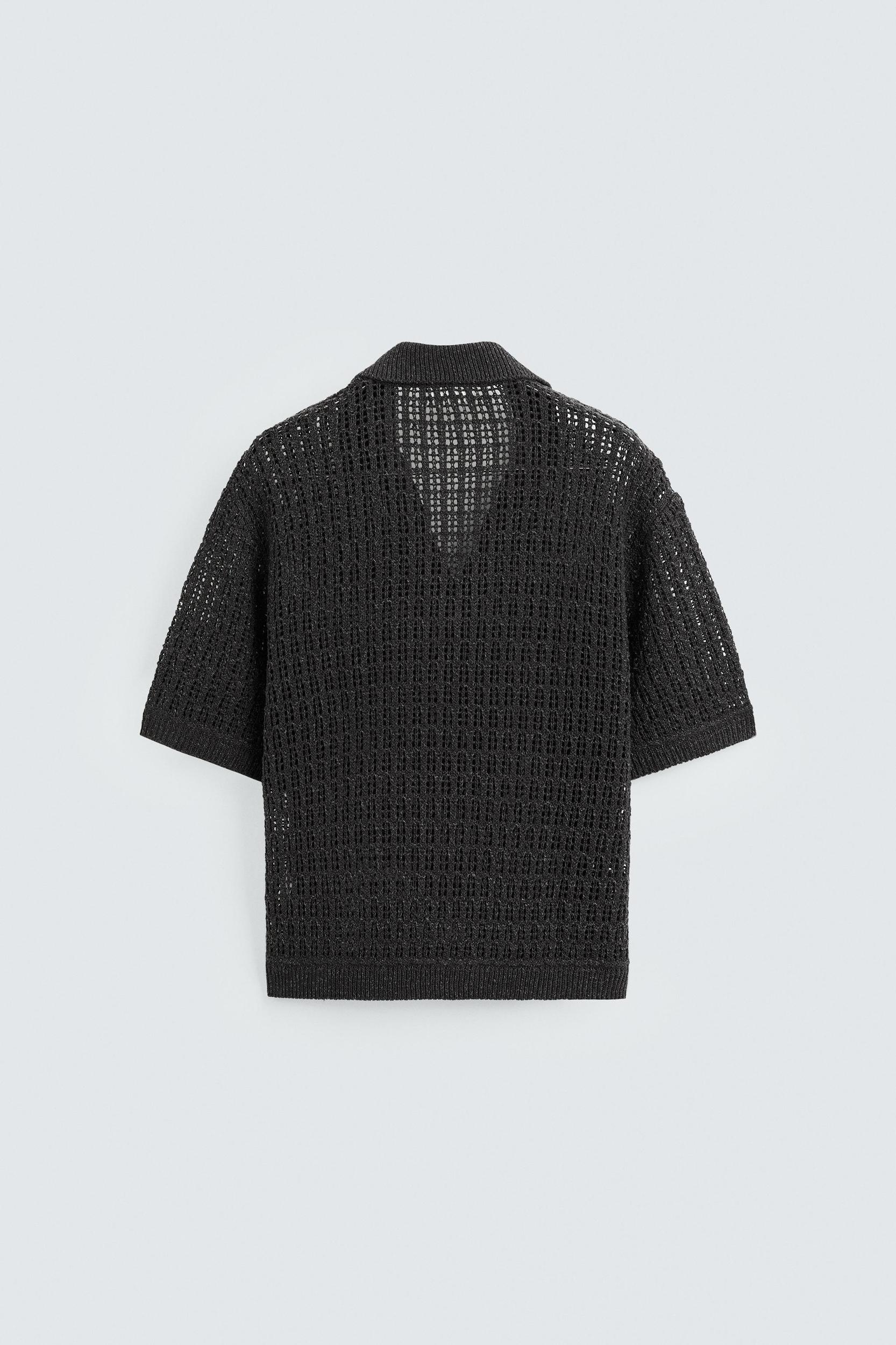 OPEN KNIT POLO SHIRT Product Image