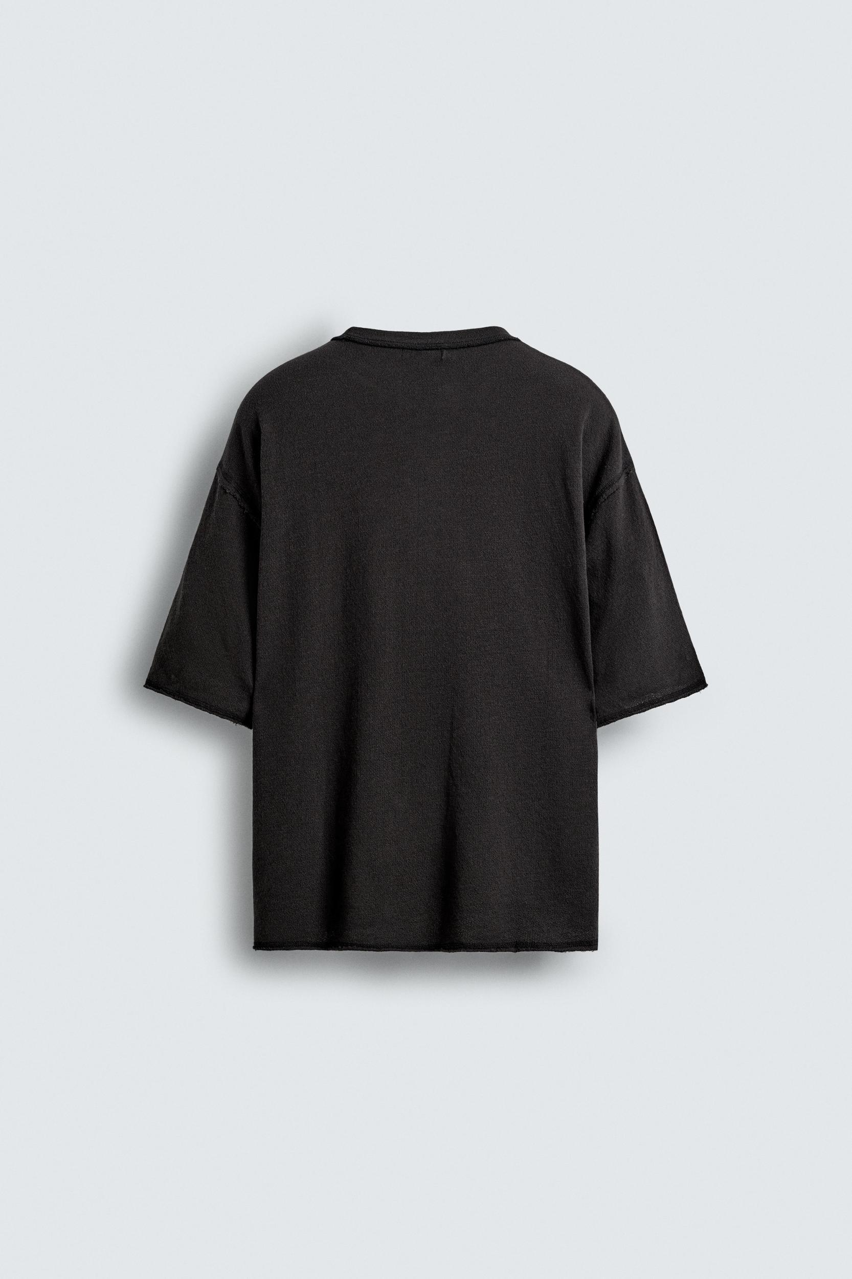 WASHED PRINTED KNIT T-SHIRT Product Image