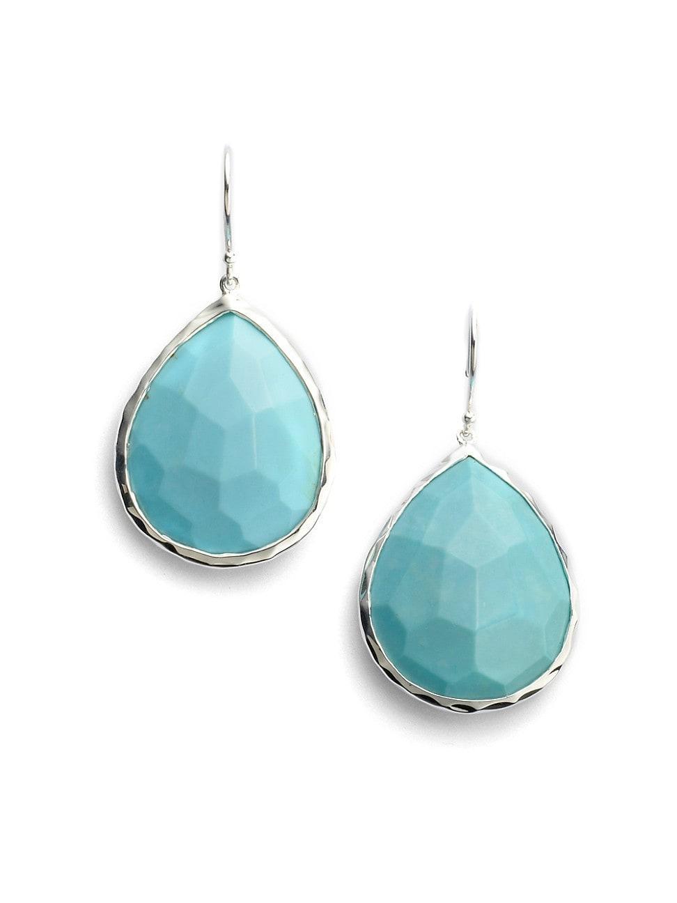 Womens Rock Candy Large Sterling Silver & Triplet Teardrop Earrings Product Image