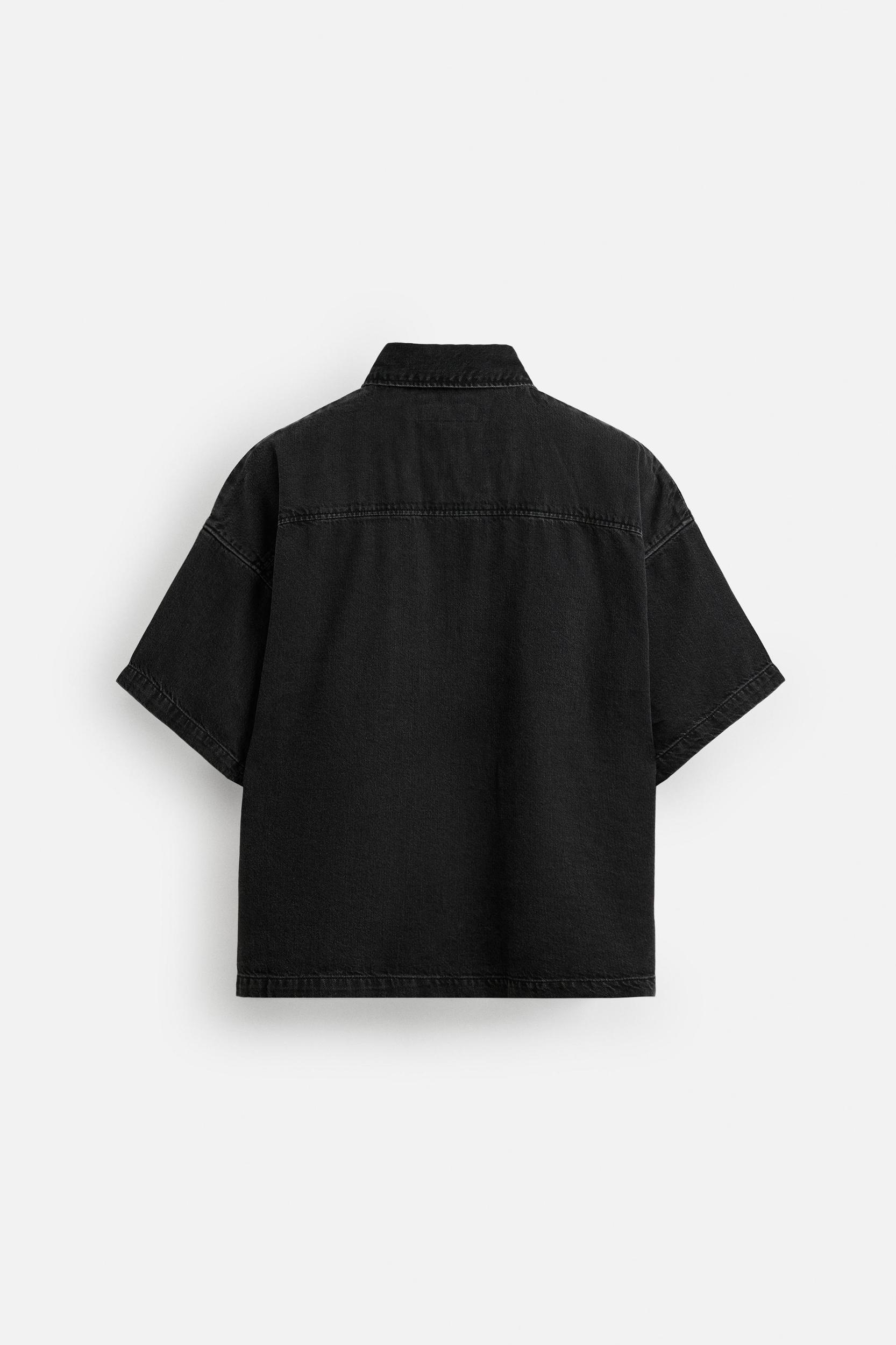 ZIPPER DENIM POLO SHIRT Product Image