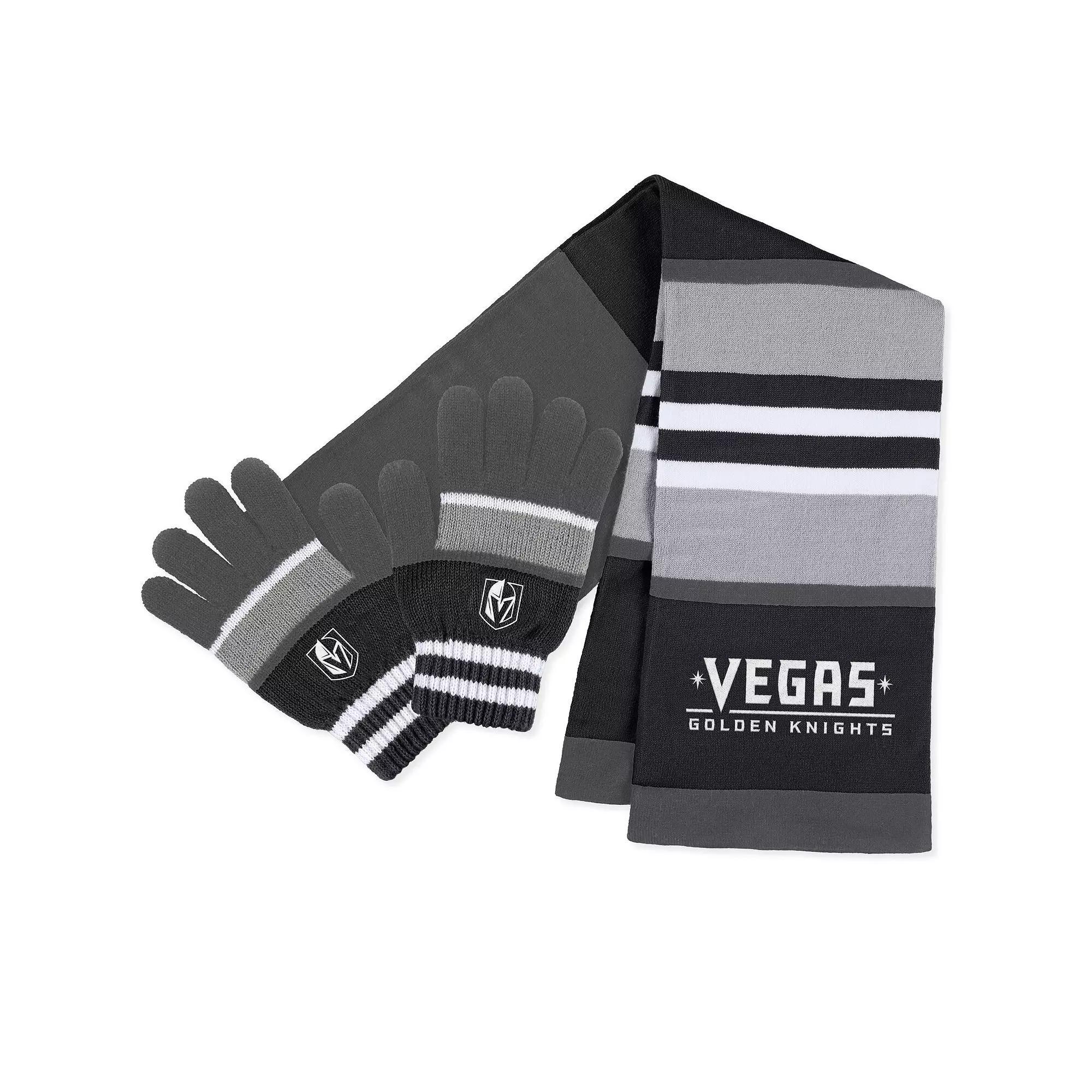 Women's WEAR by Erin Andrews Vegas Golden Knights Stripe Glove & Scarf Set, Lvk Team Product Image