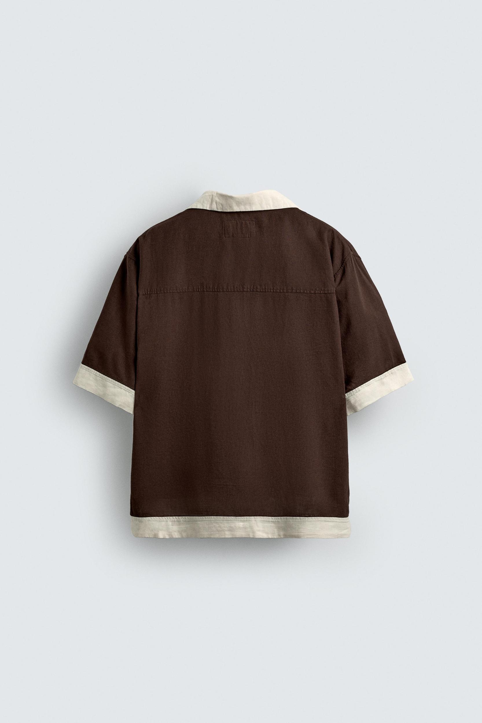 COLORBLOCK VISCOSE-LINEN SHIRT Product Image