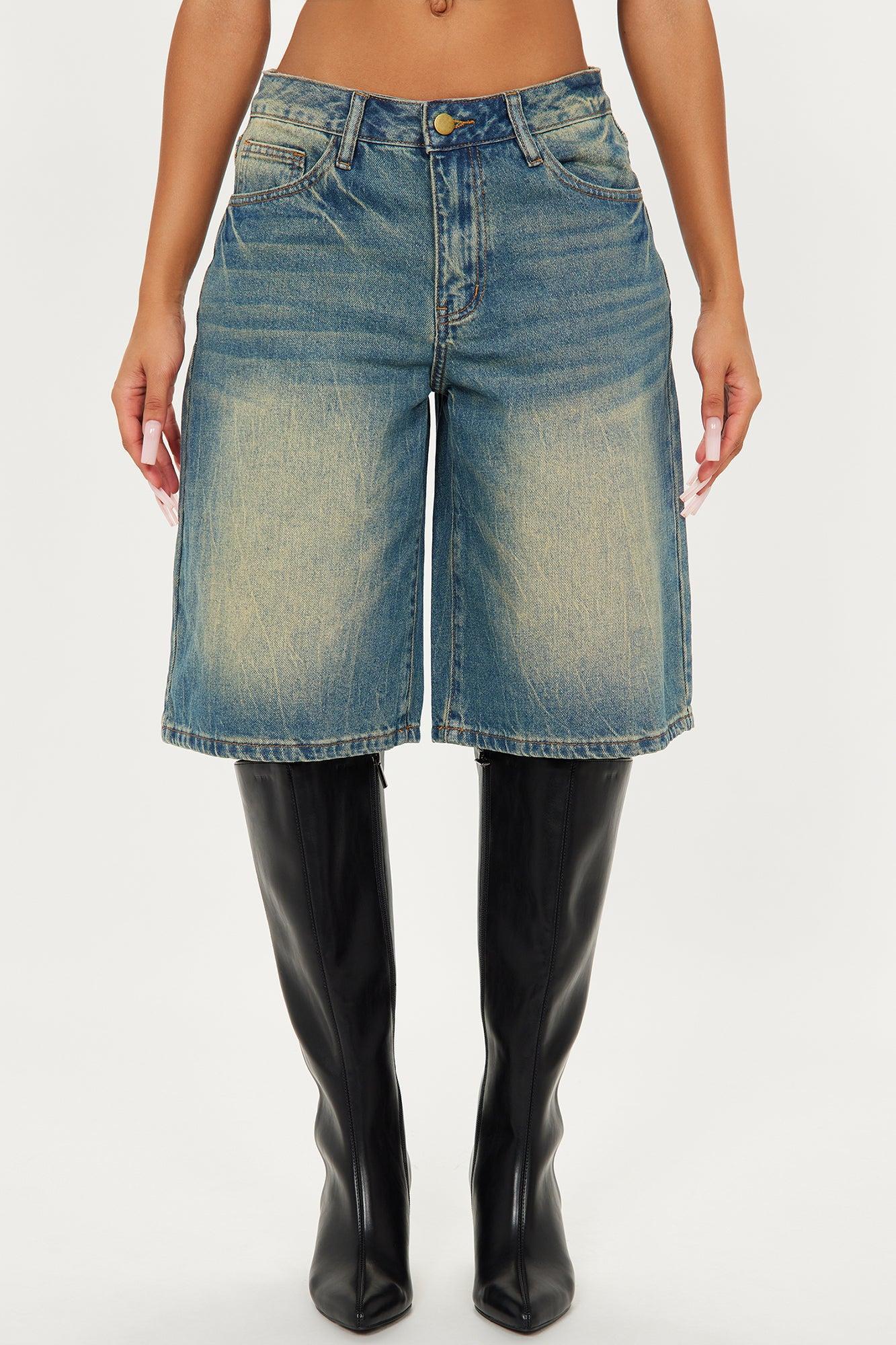 Someone Else Tinted Denim Jorts - Vintage Wash Product Image