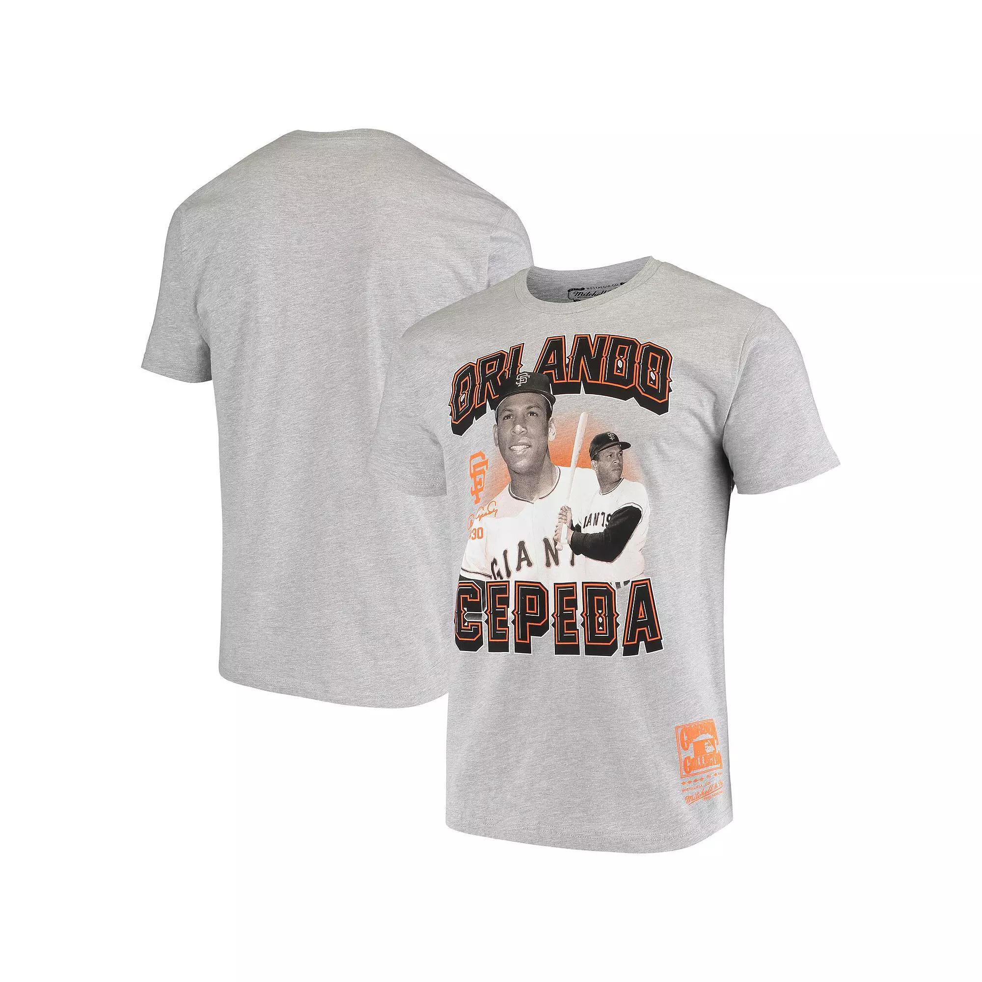 Men's Mitchell & Ness Orlando Cepeda Gray San Francisco Giants Name & Number T-Shirt, Size: Medium, Grey Product Image