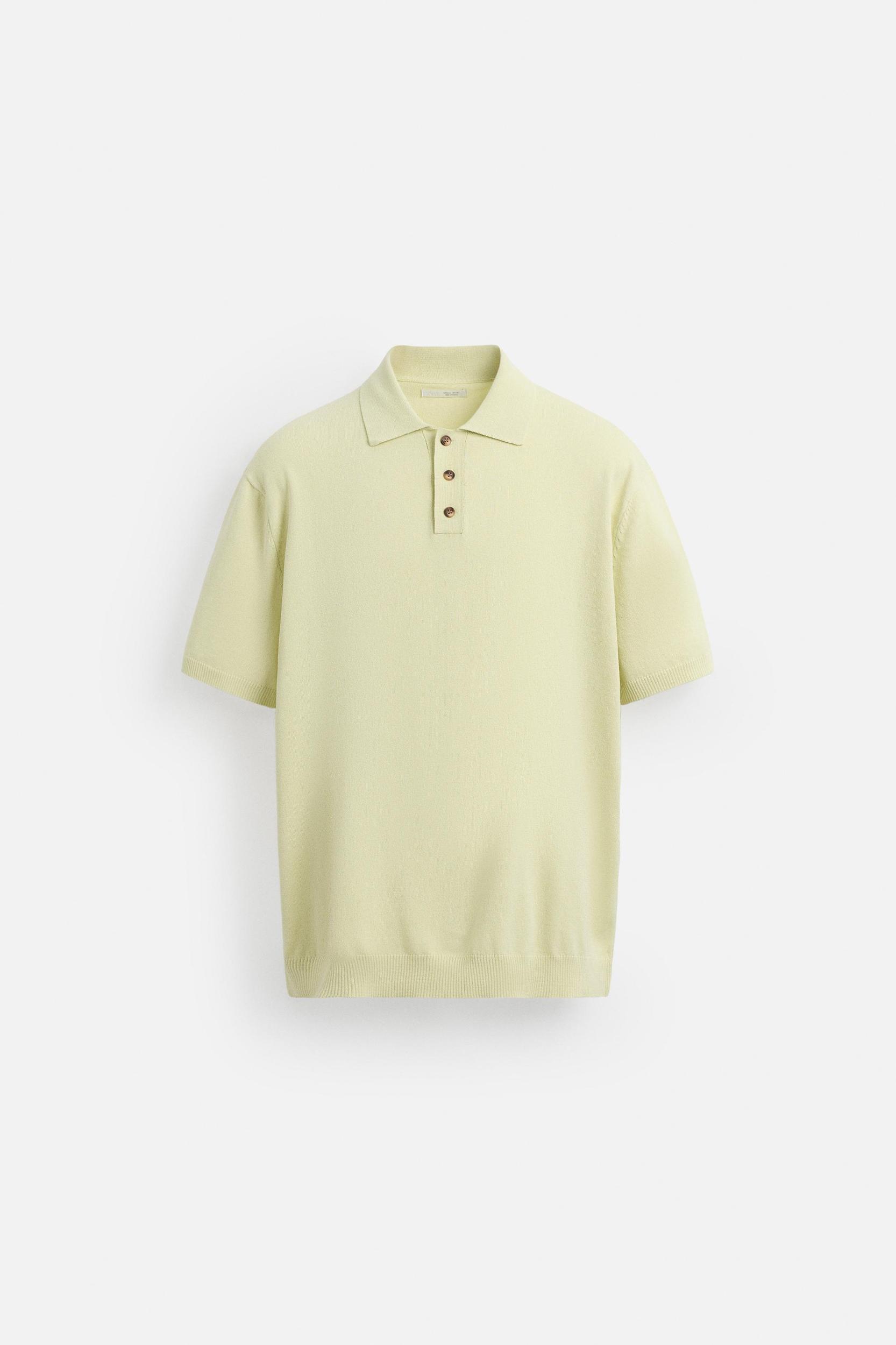 WASHED COTTON KNIT POLO SHIRT Product Image