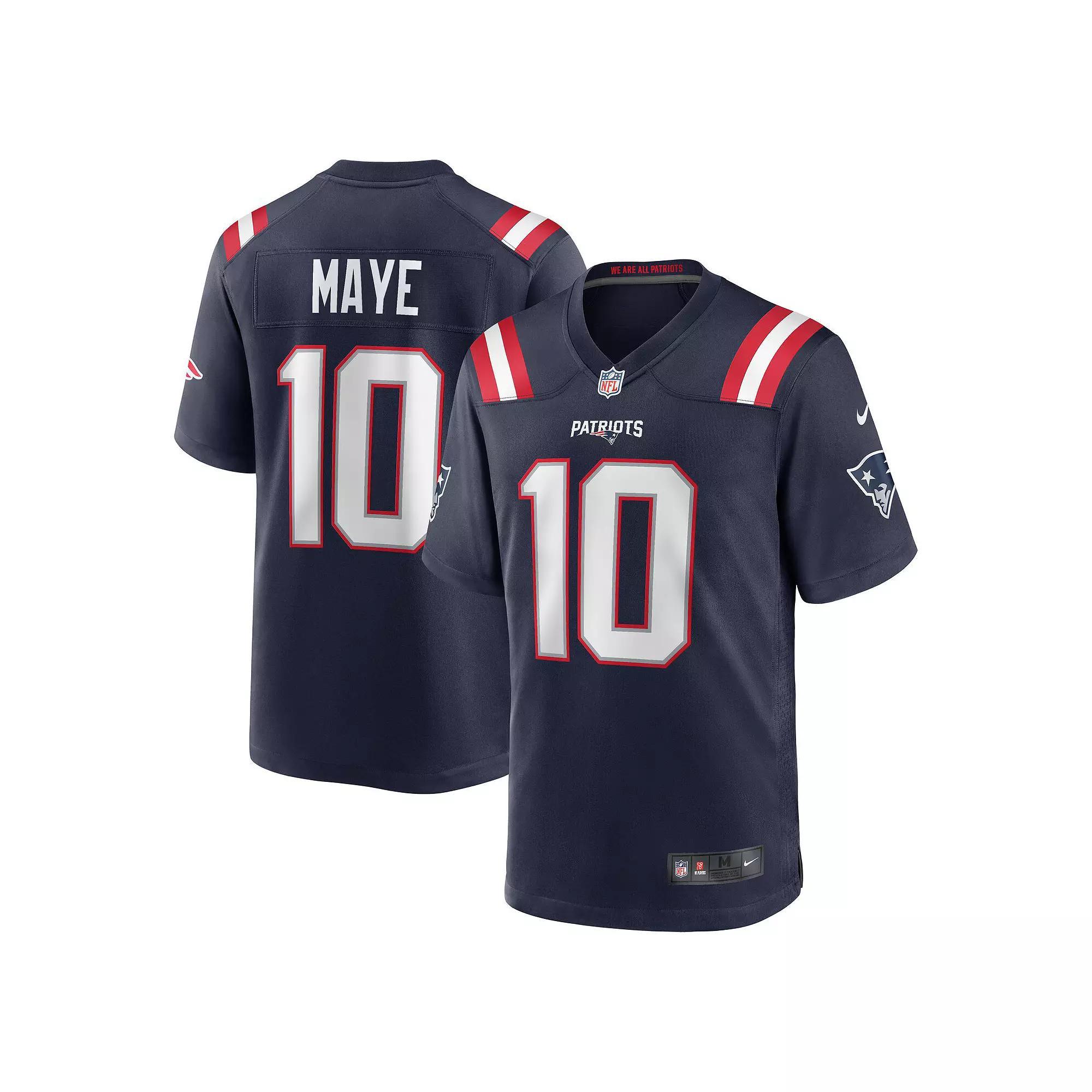 Mens Nike Drake Maye New England Patriots Player Game Jersey Blue Product Image