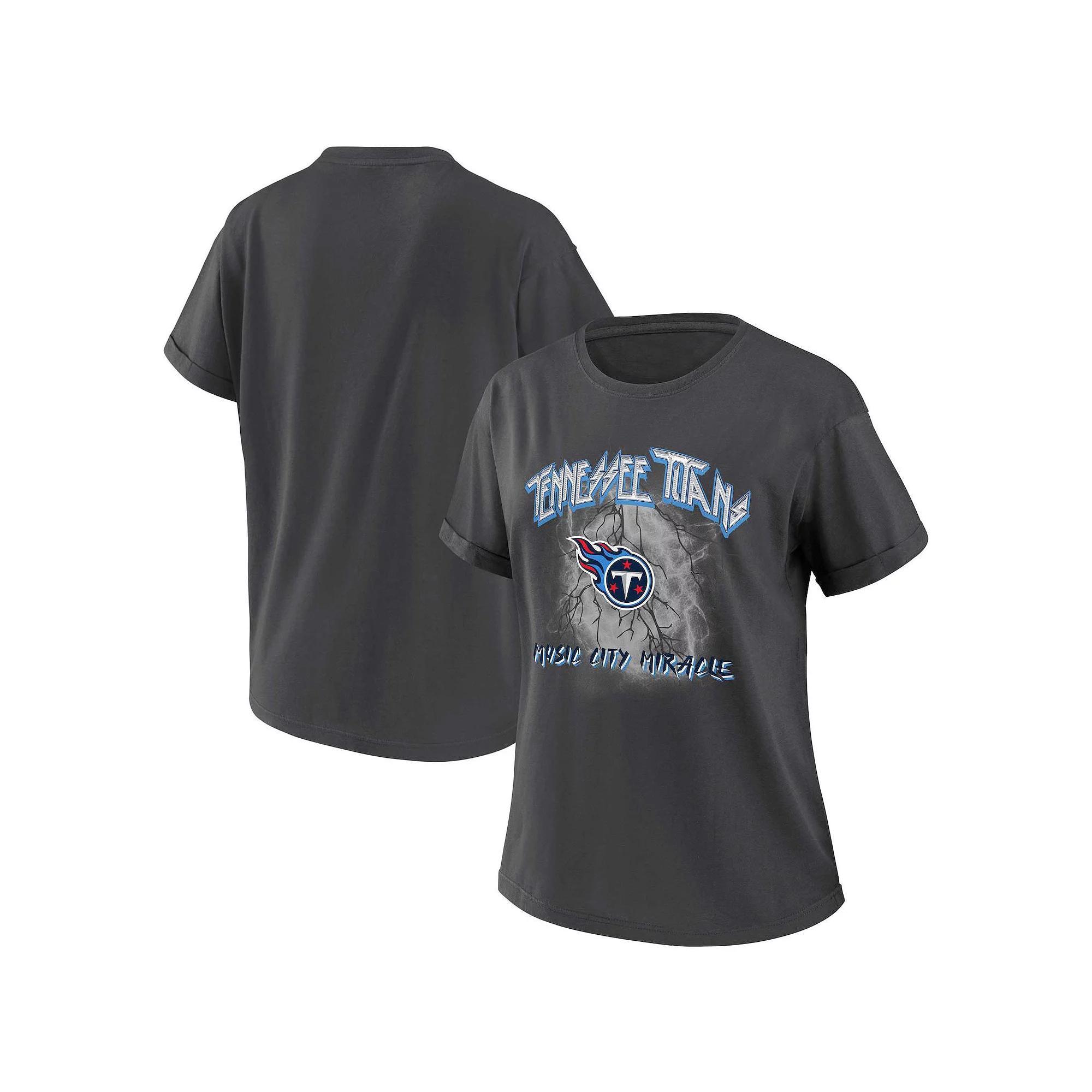Women's WEAR by Erin Andrews Charcoal Indianapolis Colts Boyfriend T-Shirt, Size: Small Product Image