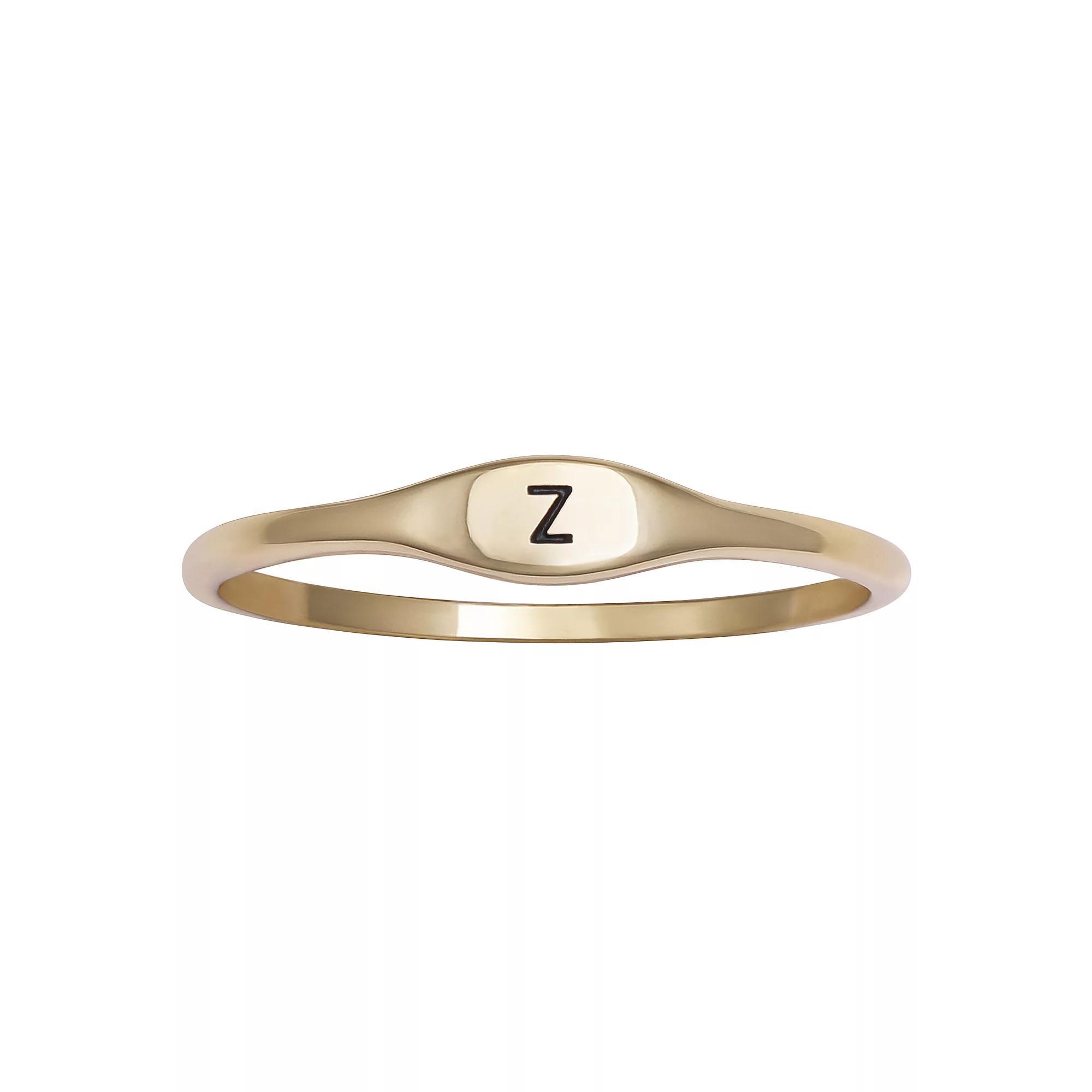 PRIMROSE Polished Oval Oxidized Initial Ring, Women's, Size: 9, Gold Tone I Product Image