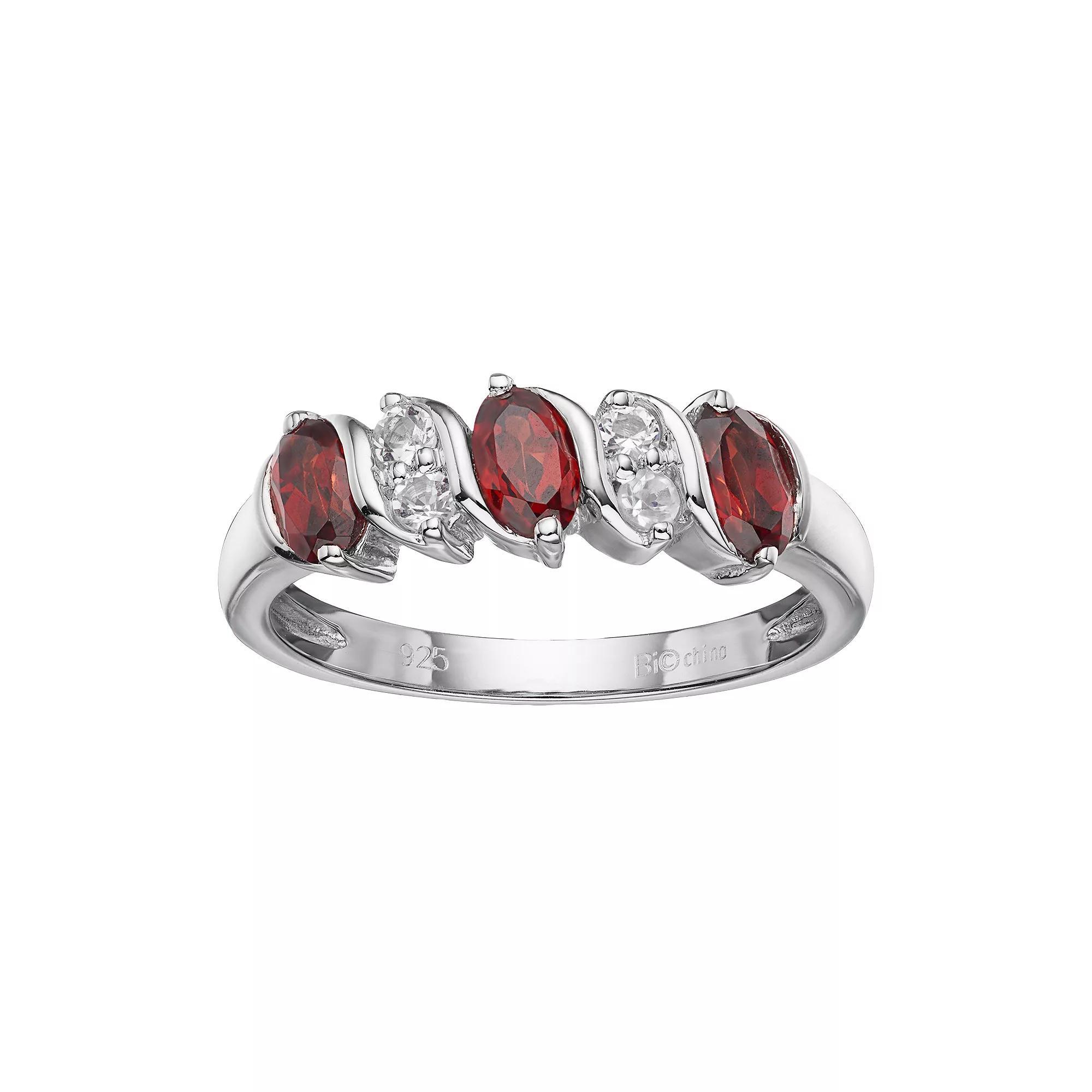 Gemminded Sterling Silver Lab-Created Sapphire & Lab-Created White Sapphire Ring, Womens Product Image