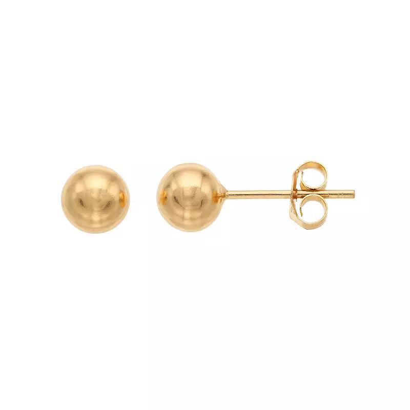 Sterling Silver Ball Stud Earrings, Women's, 14k Rose Gold Over Product Image