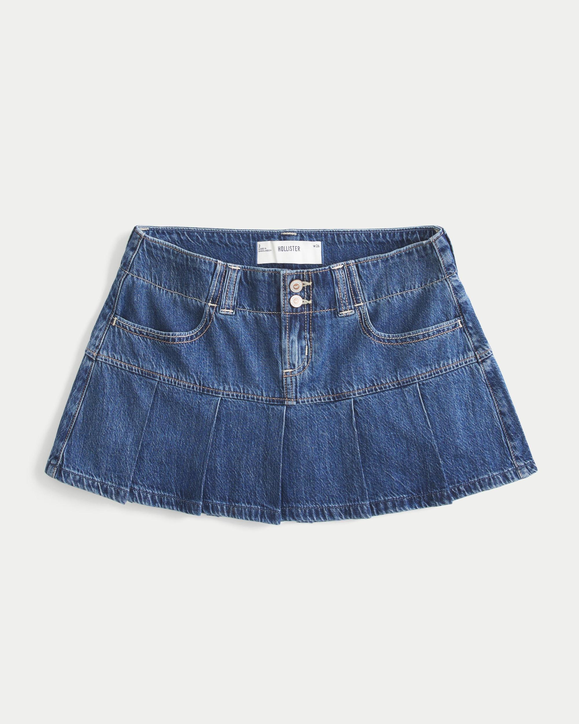 Pleated Denim Mini Skort Product Image