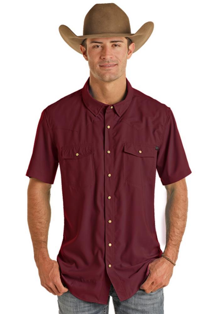 Rock & Roll Denim® Men's S/S Solid Ripstop Snap Shirt Product Image