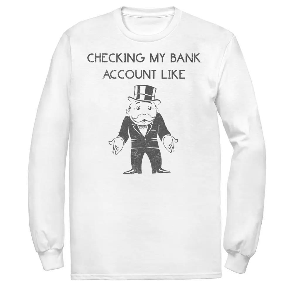 Men's Monopoly Checking My Bank Account Like Tee, Size: Large, White Product Image