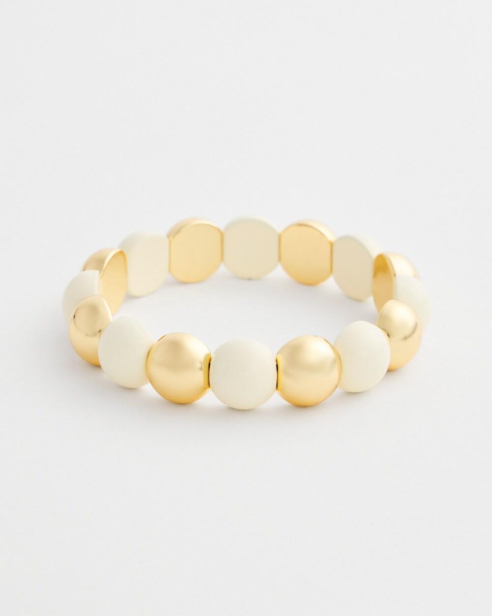 Gold Tone Beaded Stretch Bracelet Product Image