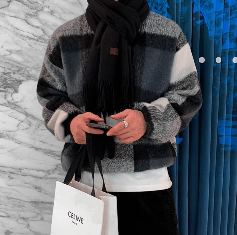 RT No. 12018 PLAID MOHAIR SWEATER Product Image