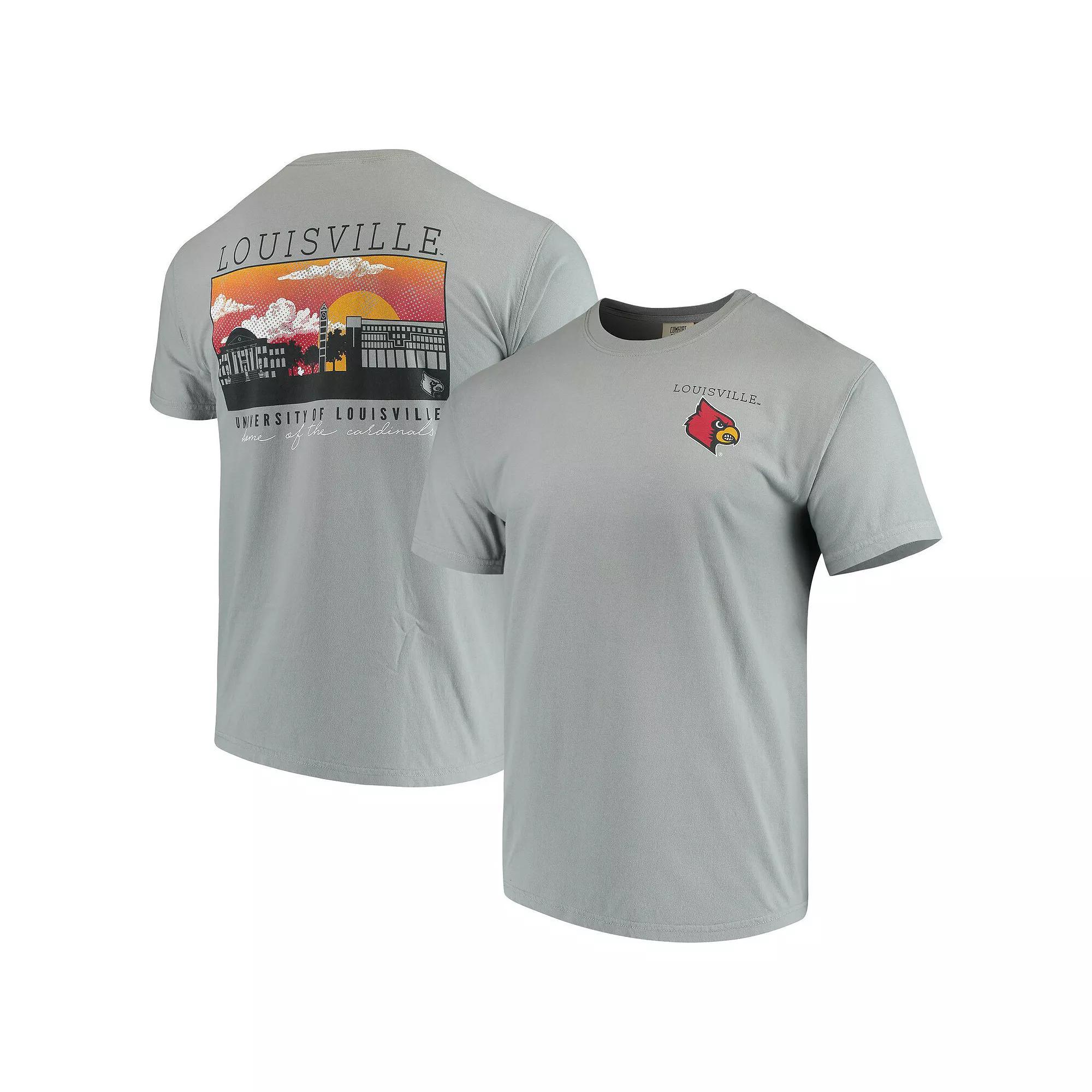 Men's Gray Louisville Cardinals Team Comfort Colors Campus Scenery T-Shirt, Size: Medium, Grey Product Image