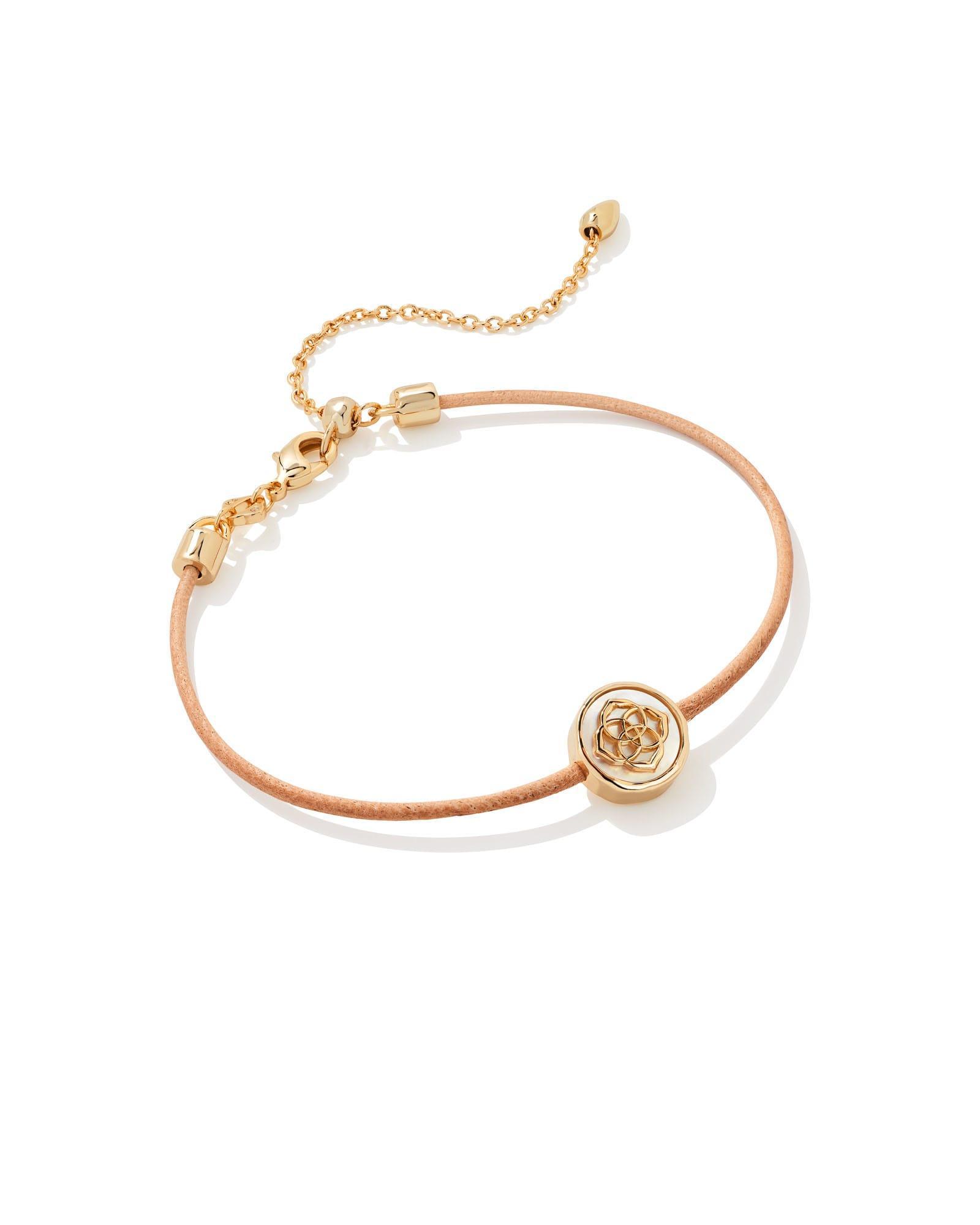 Stamped Dira Gold Bracelet in Ivory Mother-Of-Pearl Product Image