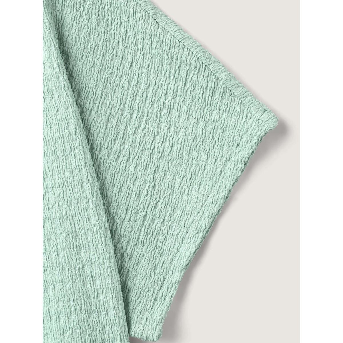Plus Size Textured Relaxed Fit Dolman Sleeve T-Shirt Greenbean Women Texture Round Neck Loose Everyday-Casual T-shirts BloomChic 12/L Product Image