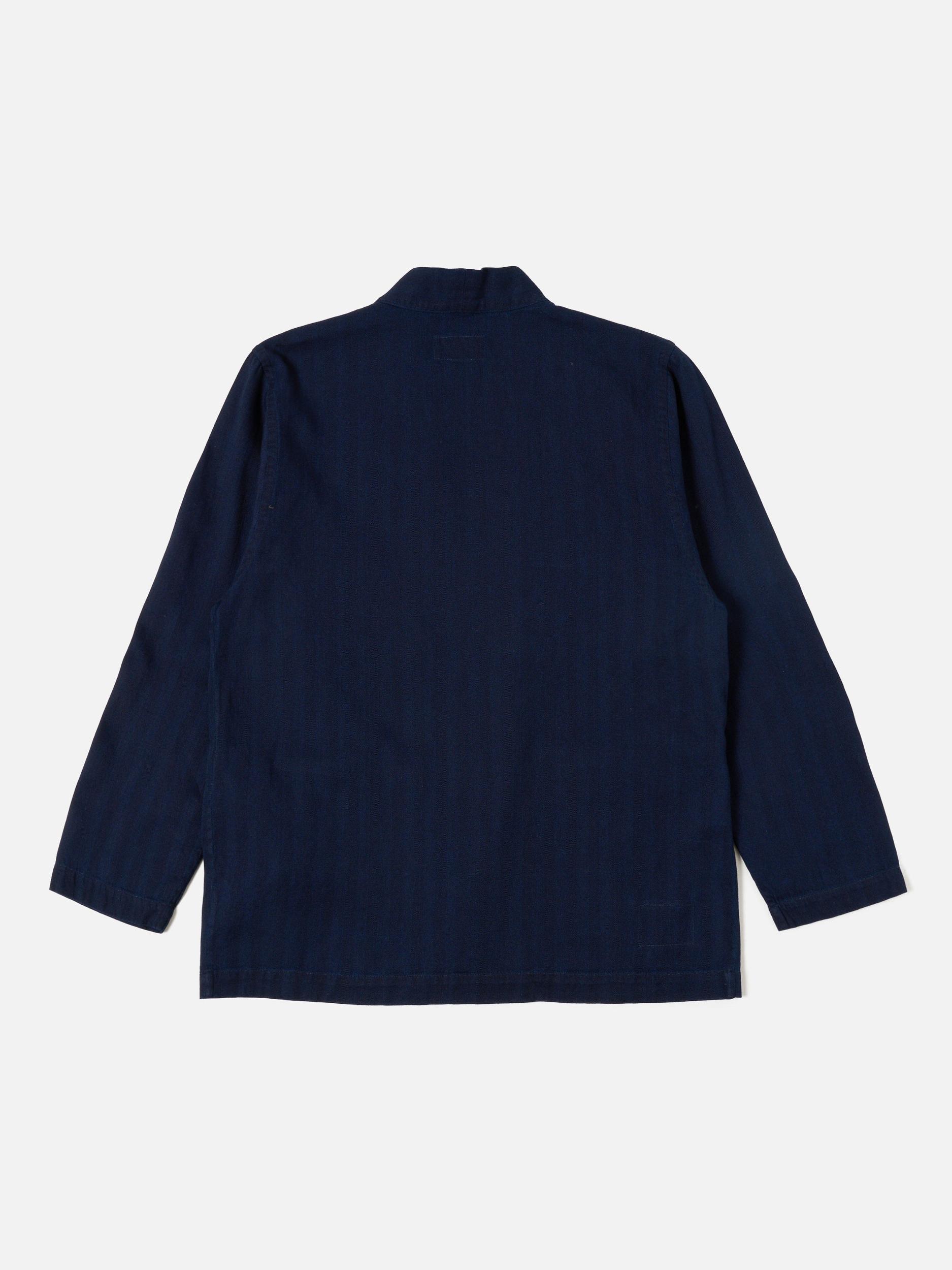 Indigo Herringbone Denim Kyoto Work Jacket Product Image