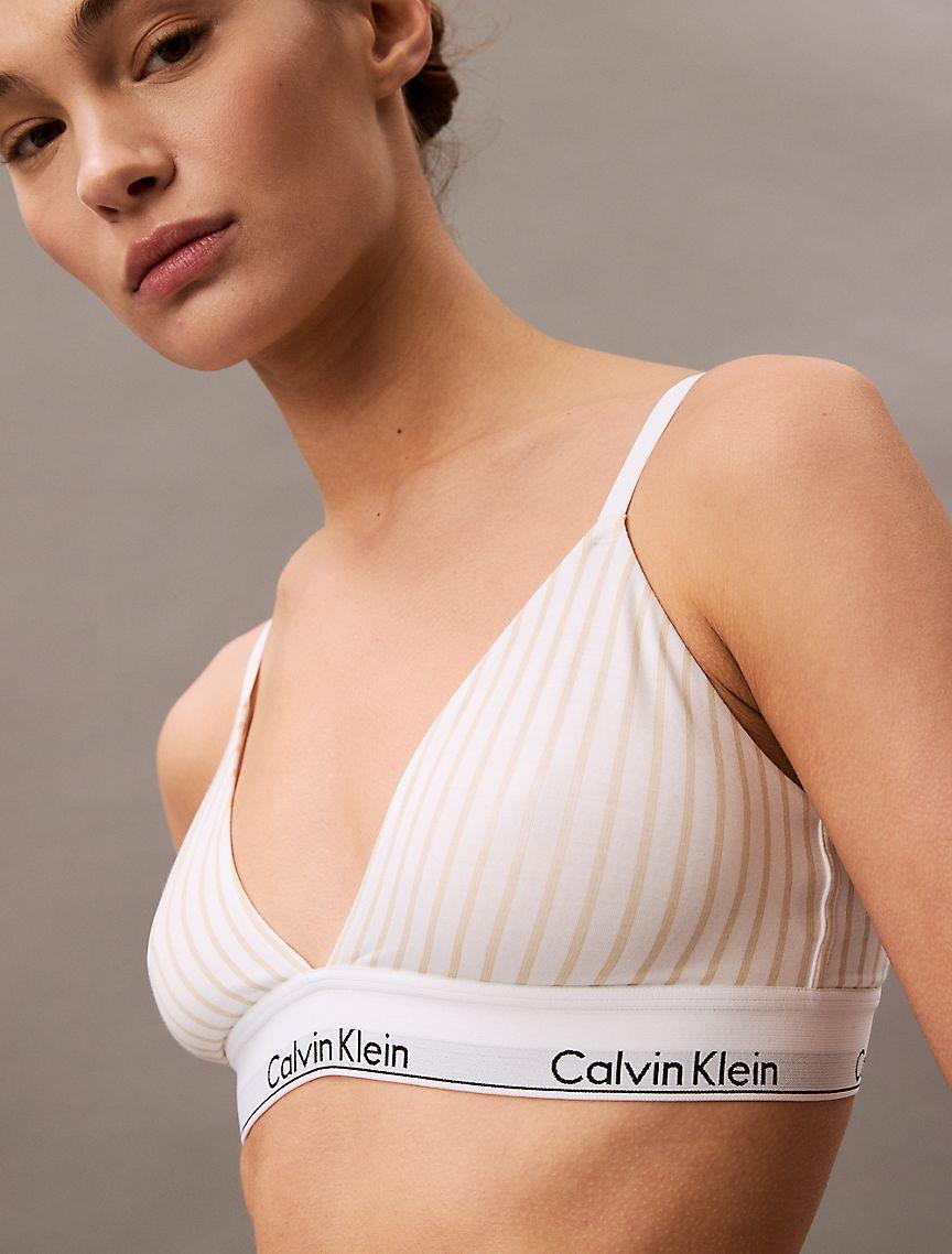 Calvin Klein Womens Icon Cotton Modal Lightly Lined Triangle Bralette - Orange Product Image