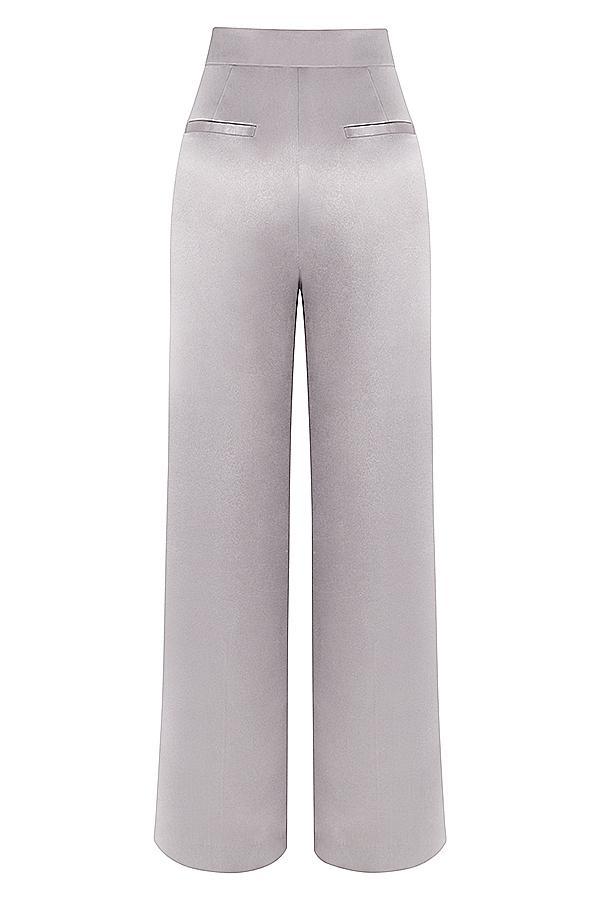 Alivia  grey satin trousers Product Image