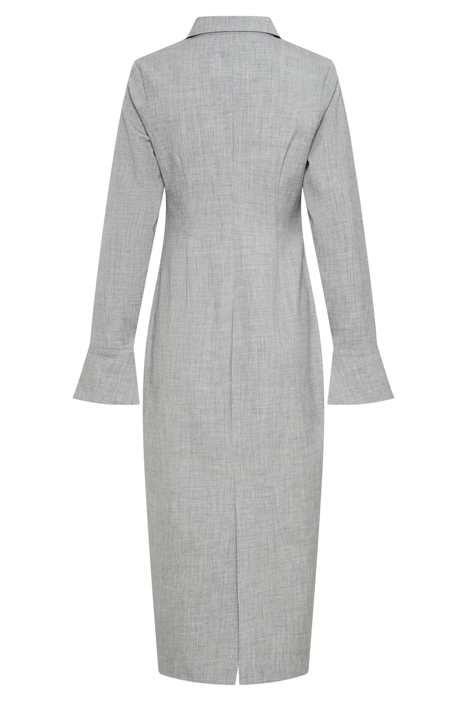 Dorian Fitted Shirt Midi Dress - Charcoal Marle Product Image