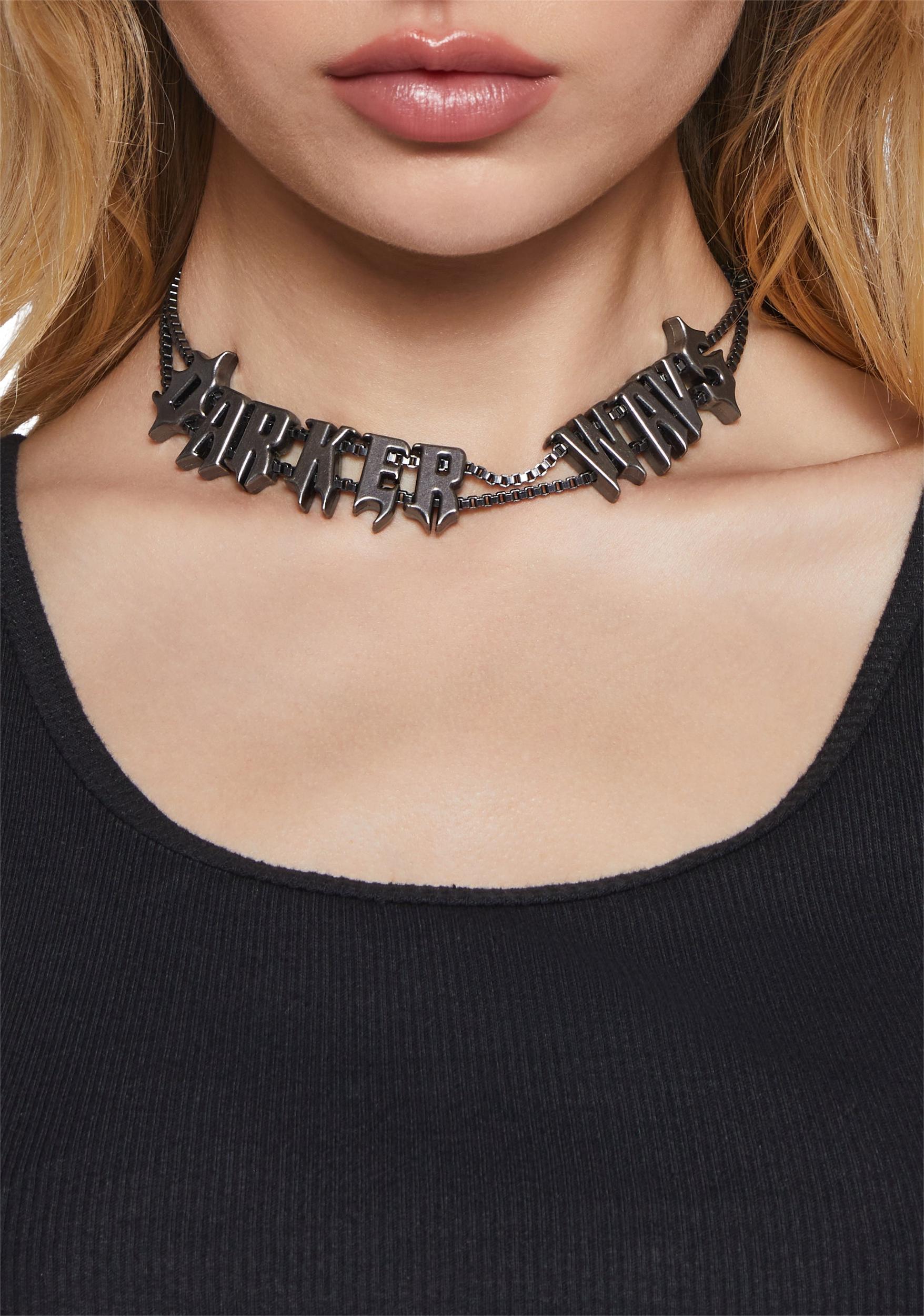 Darker Wavs Chunky Choker Necklace - Silver Product Image