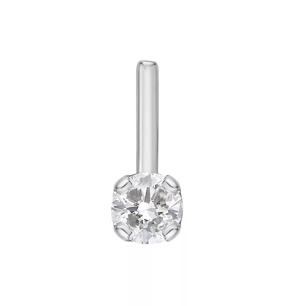 Lila Moon 14k Gold Lab Grown Diamond Accent L-Shaped Nose Ring, Women's, 14k White Gold Product Image