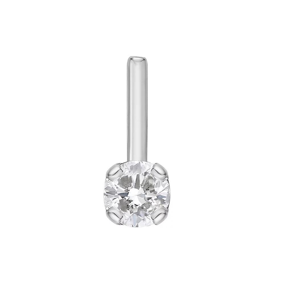 Lila Moon 14k Gold Lab Grown Diamond Accent L-Shaped Nose Ring, Women's, 14k White Gold Product Image