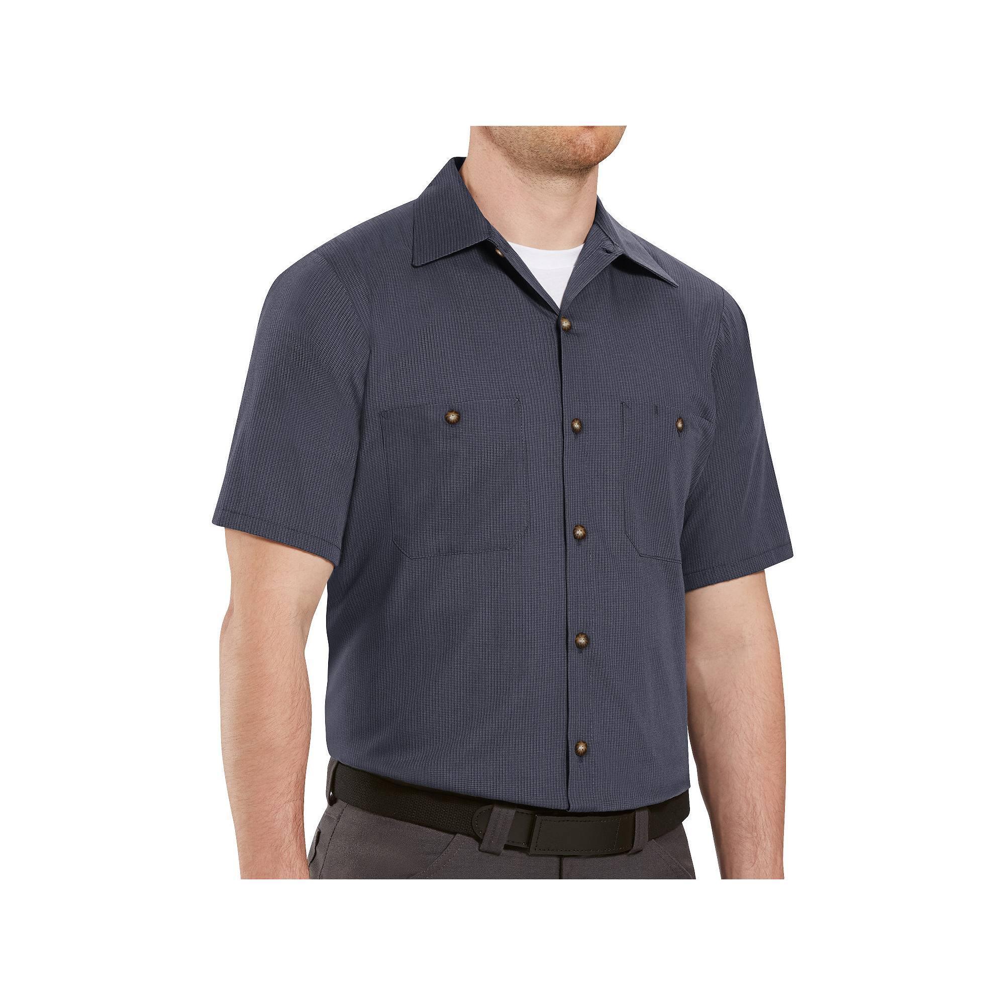 Red Kap Men's Short Sleeve Geometric Microcheck Work Shirt Product Image