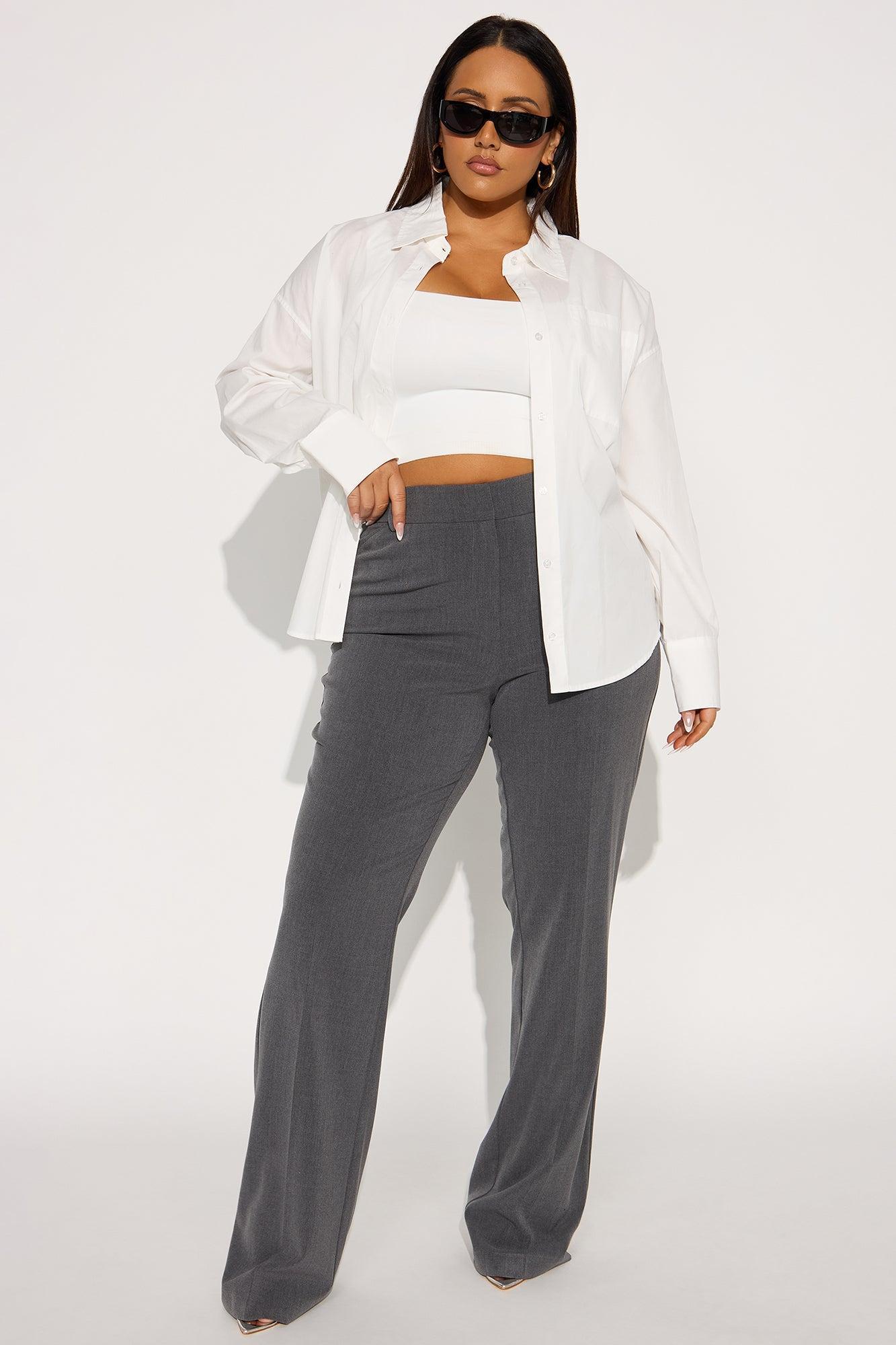Tall Tasha Dressy High Rise Pants - Charcoal Product Image